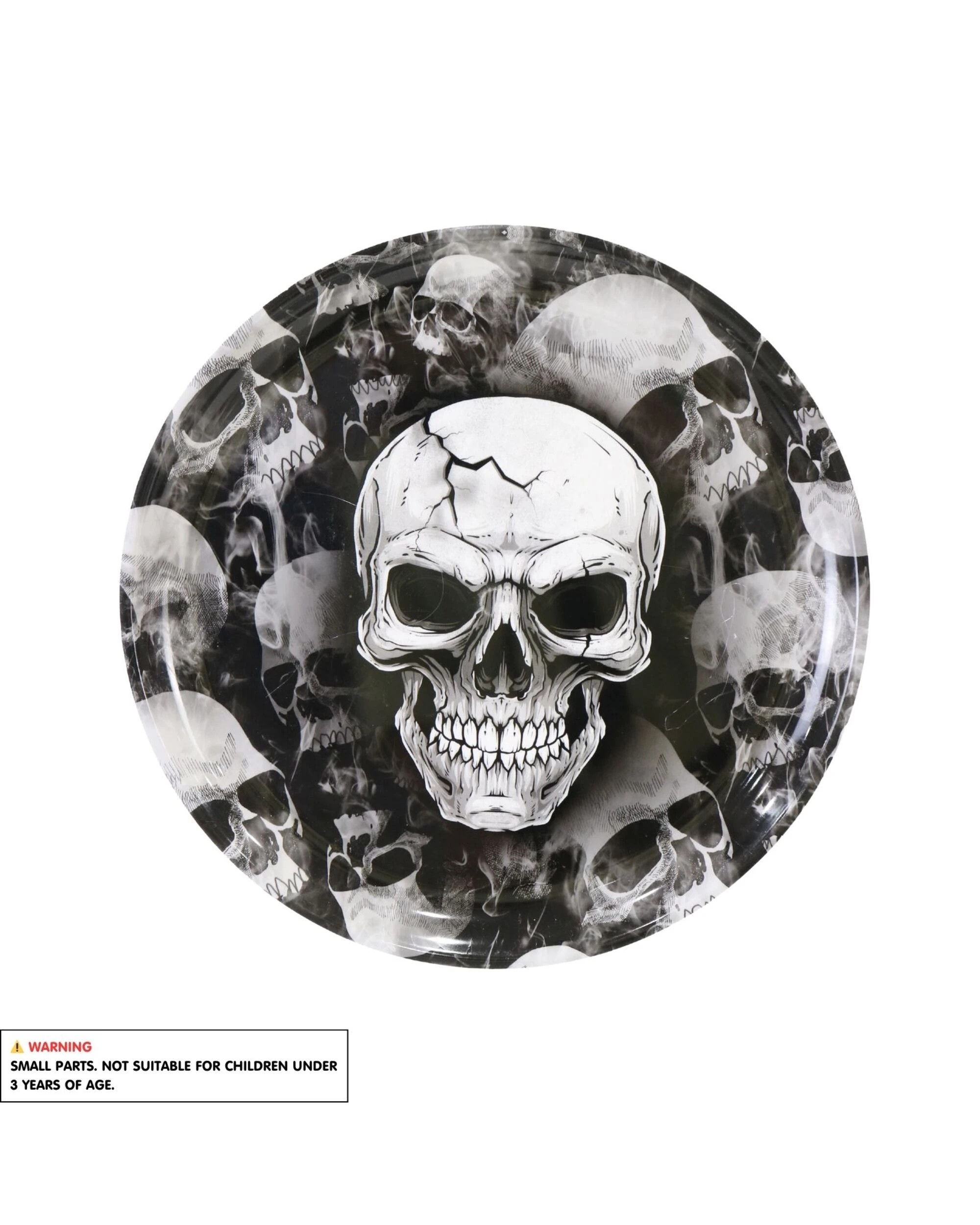 3 Uncle Bills Deadly Skull Round Plastic Serving Platter - Grey, 3 of 3