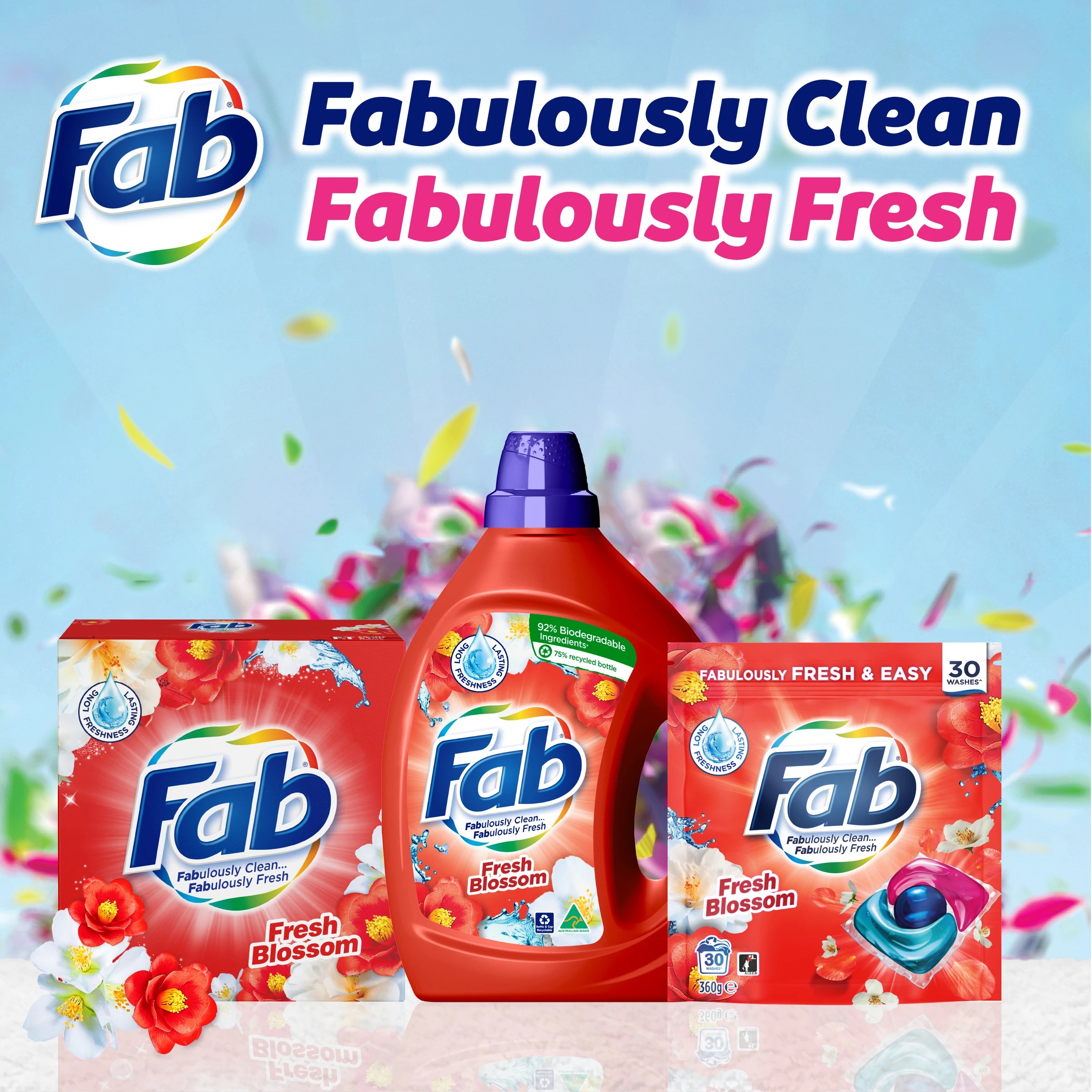 7 Fab Fresh Blossom Liquid Laundry Washing Detergent 2L, 7 of 7