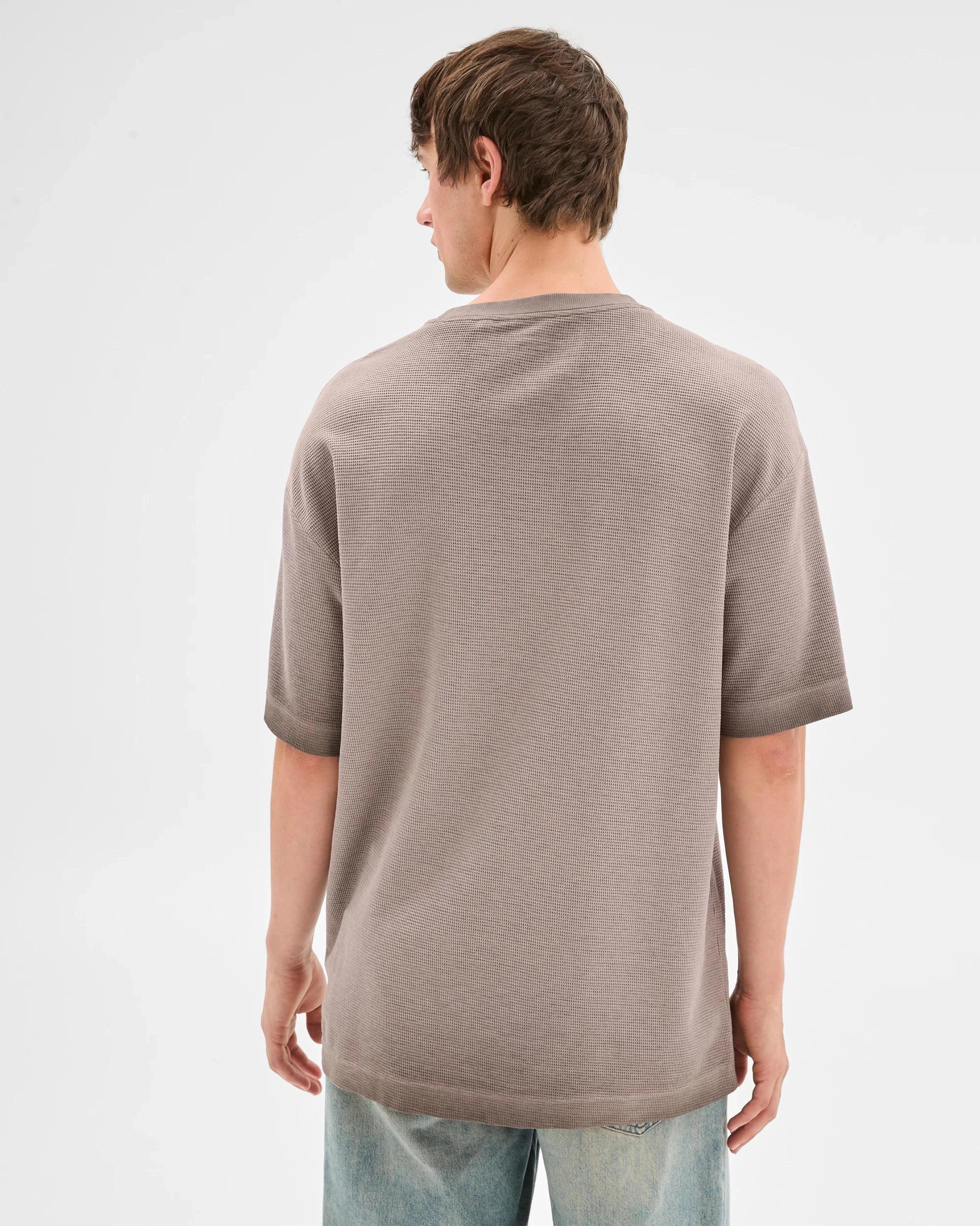 6 Commons Australian Cotton Blend Waffle T-Shirt CHOCOLATE, 6 of 7