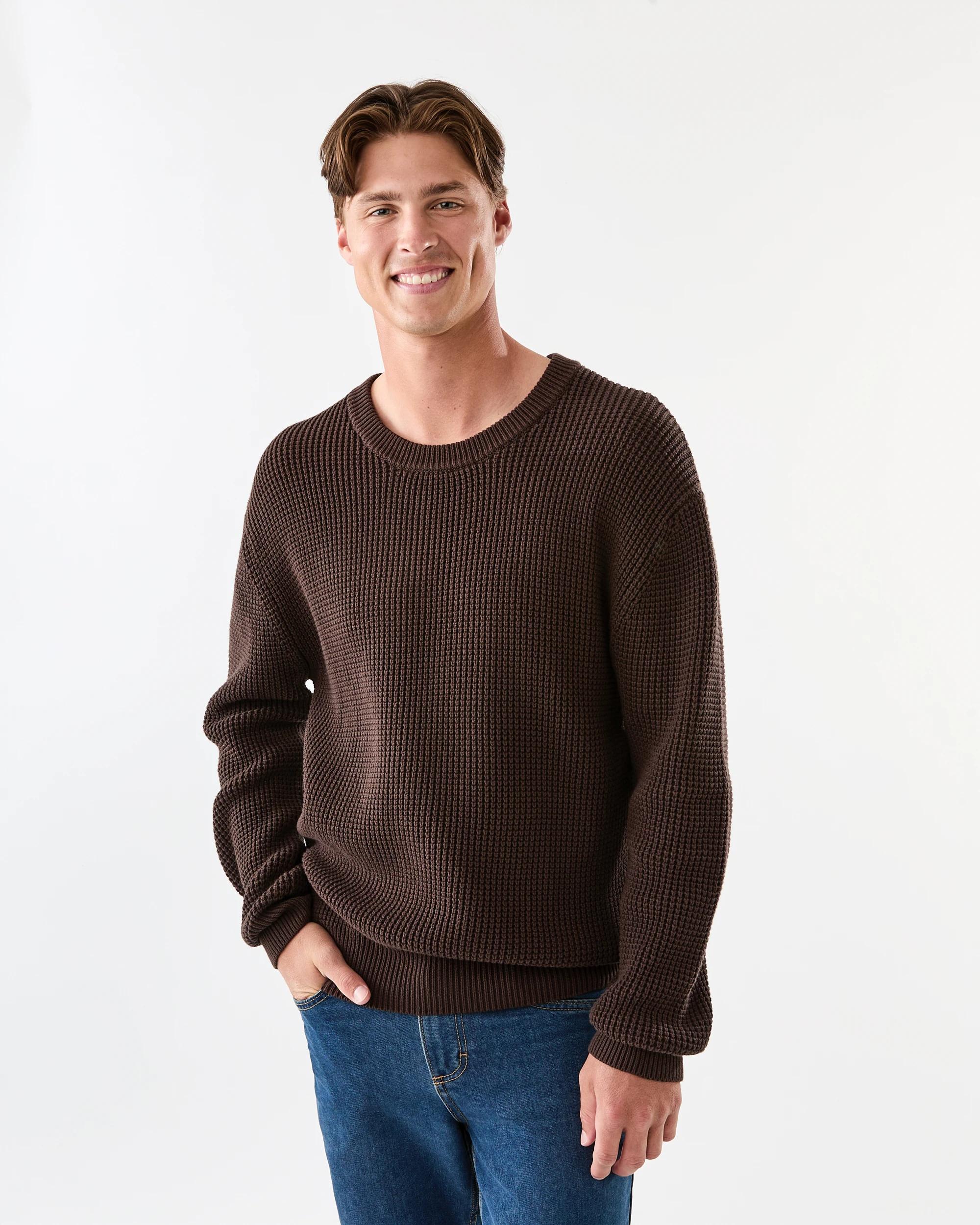 1 Waffle Knit Jumper Brn Mulch, 1 of 6