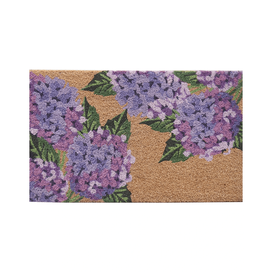 4 Solemate PVC Backed Coir Hydrangea 45x75cm Slim Outdoor Stylish Doormat - Natural, 4 of 4