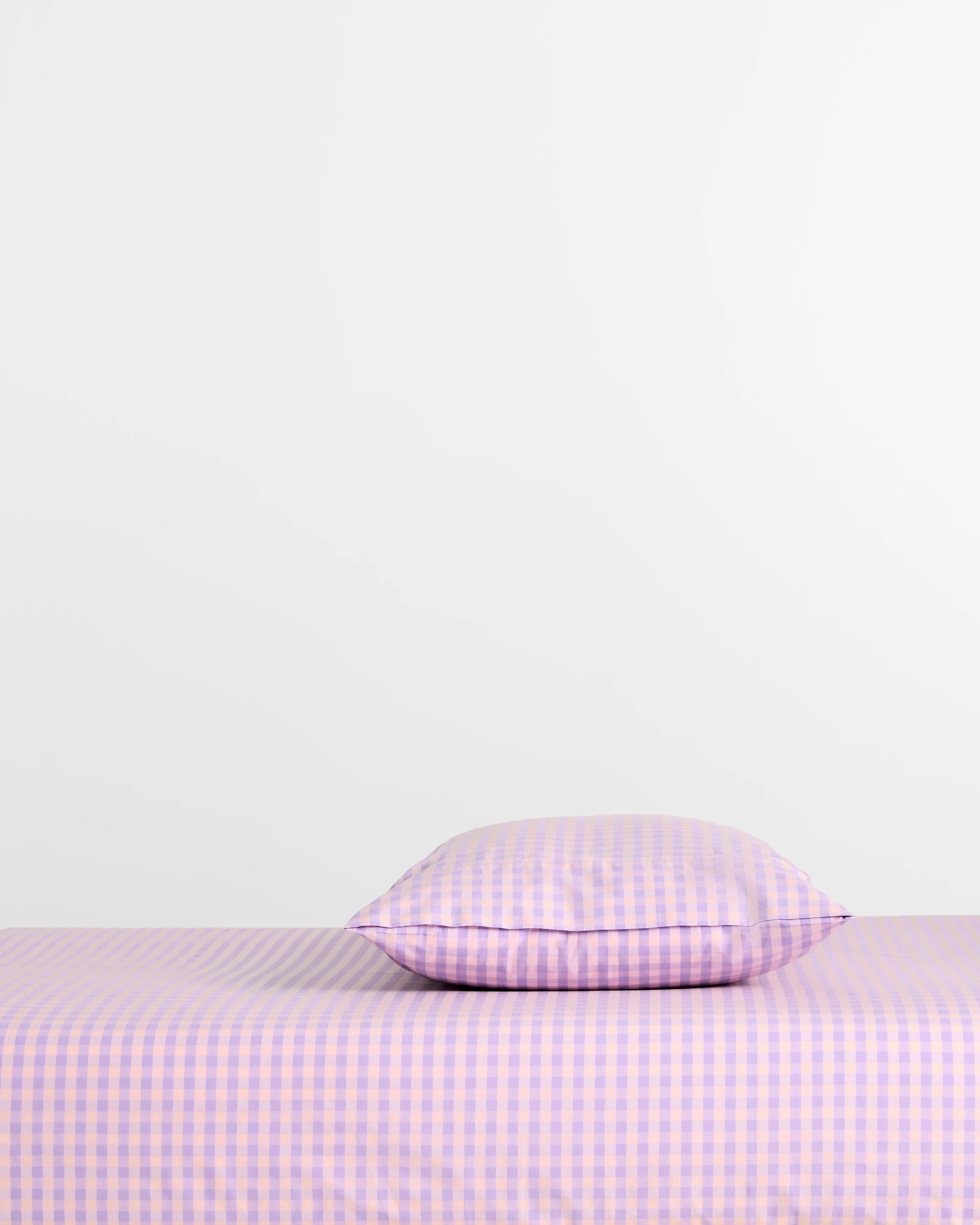 1 Target Grayson Gingham Australian Cotton Fitted Sheet Set - Double Bed - Purple, 1 of 5