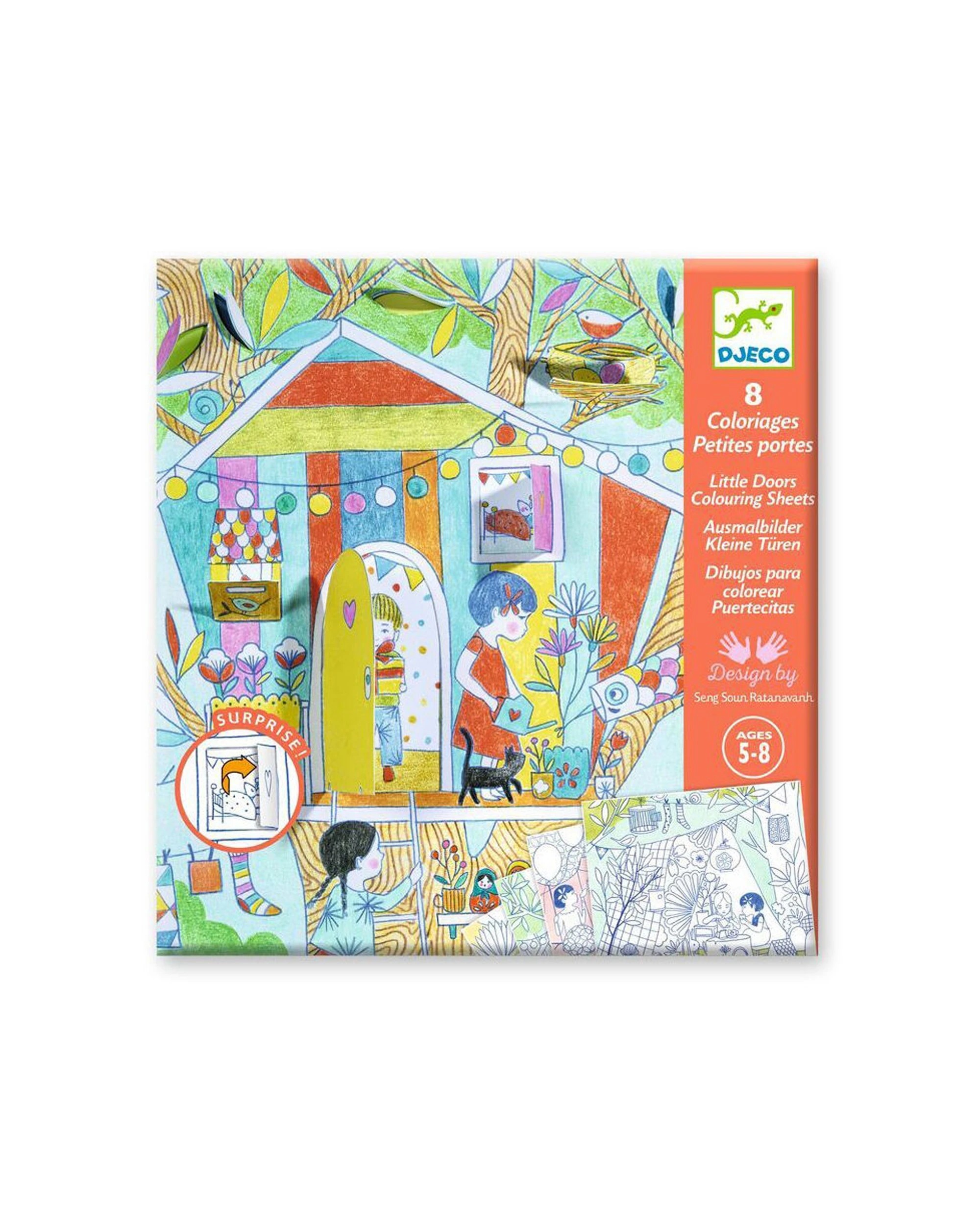 Djeco Ninas Play Tent Colouring Surprise Kit Kids Art Sheets - Multi ...