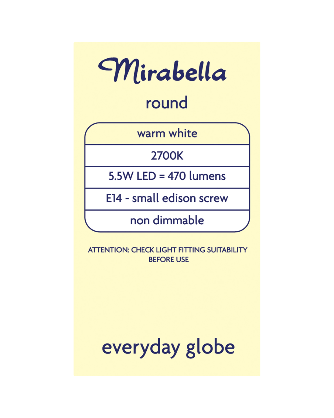 5 Mirabella E14 5.5W LED Warm White Round Bulb, 5 of 6
