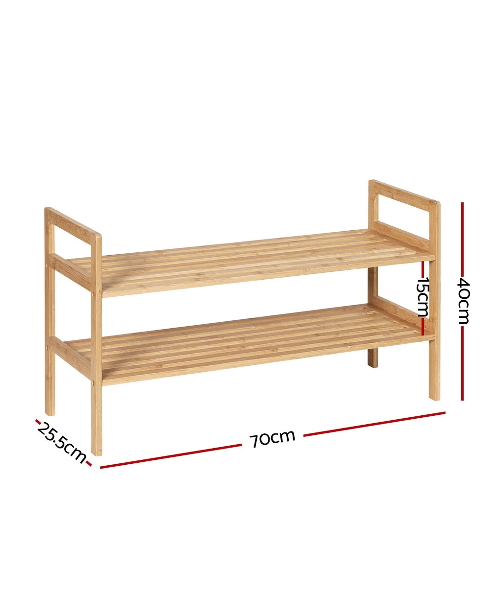 2 Artiss Shoe Rack Cabinet Bamboo Storage Organiser
 - Brown, 2 of 3