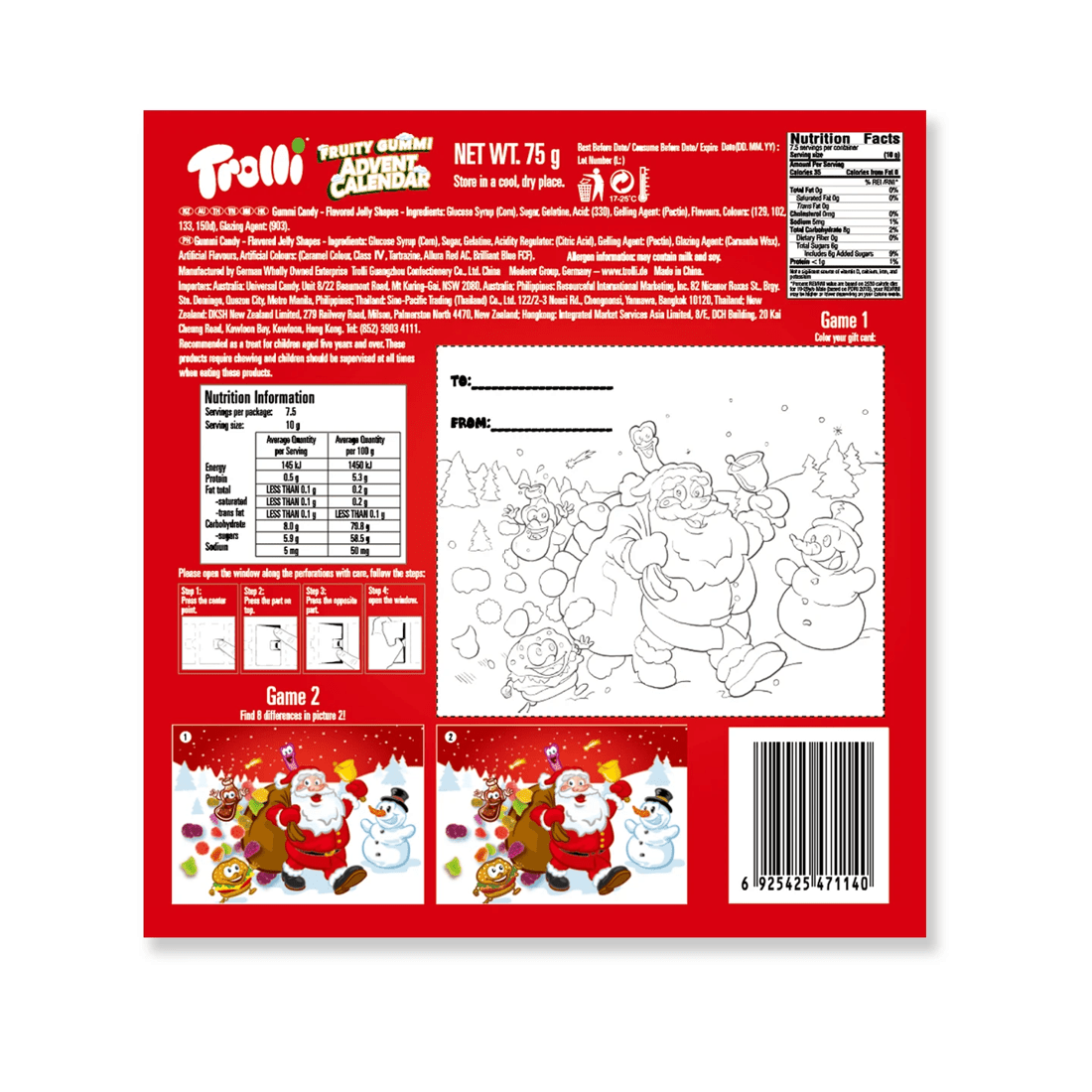2 Trolli Fruity Gummi Advent Calendar 75g, 2 of 2