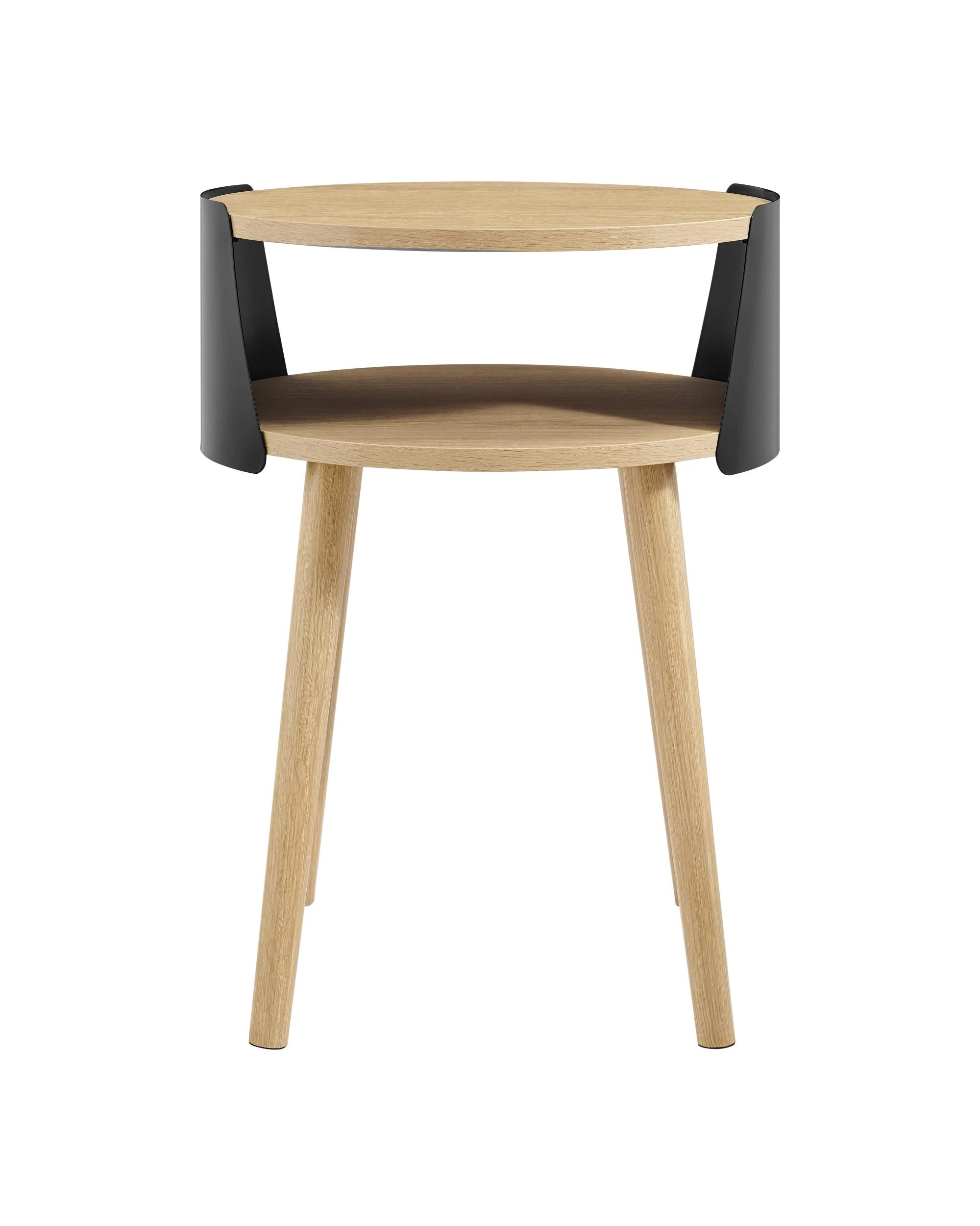 4 Kodu Side Table Bedside Shelf Round - Black, 4 of 9