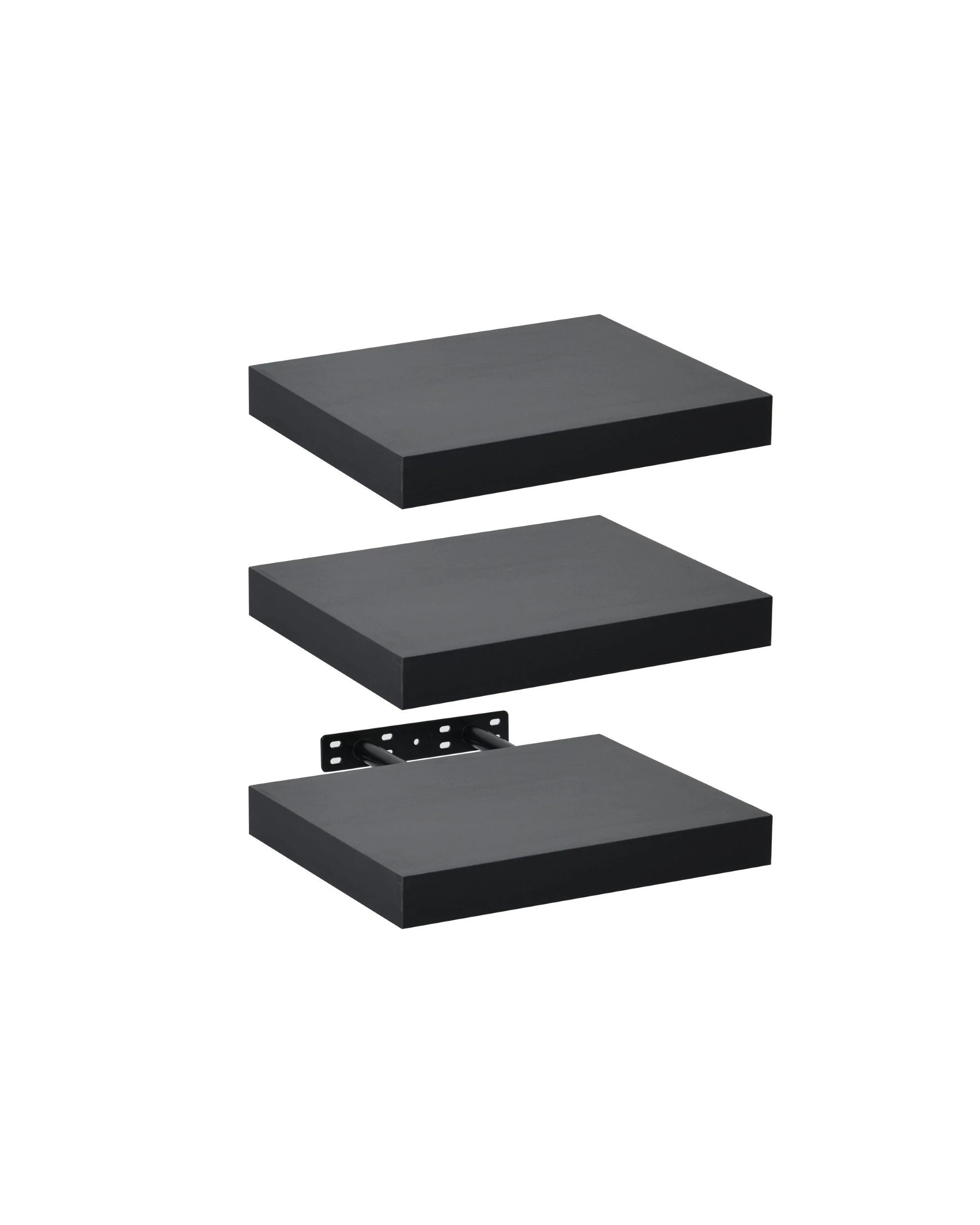 3 Takara Seiso Floating Wall Shelves Display Rack (Set of 3) Small 30cm - Black, 3 of 8