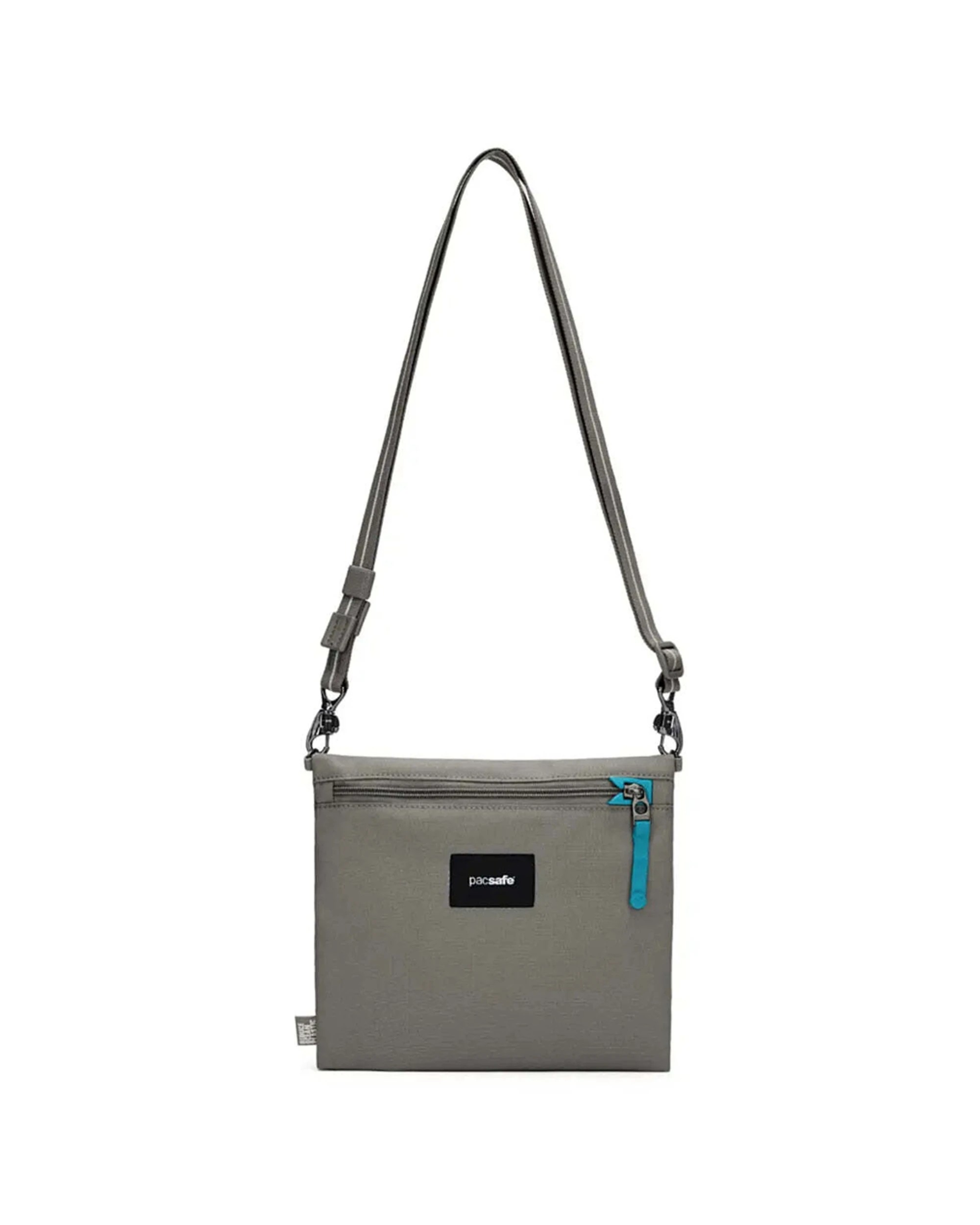 3 Pacsafe Go Anti-Theft Crossbody Pouch Convertible Strap Recycled Polyester Stone - Grey, 3 of 8
