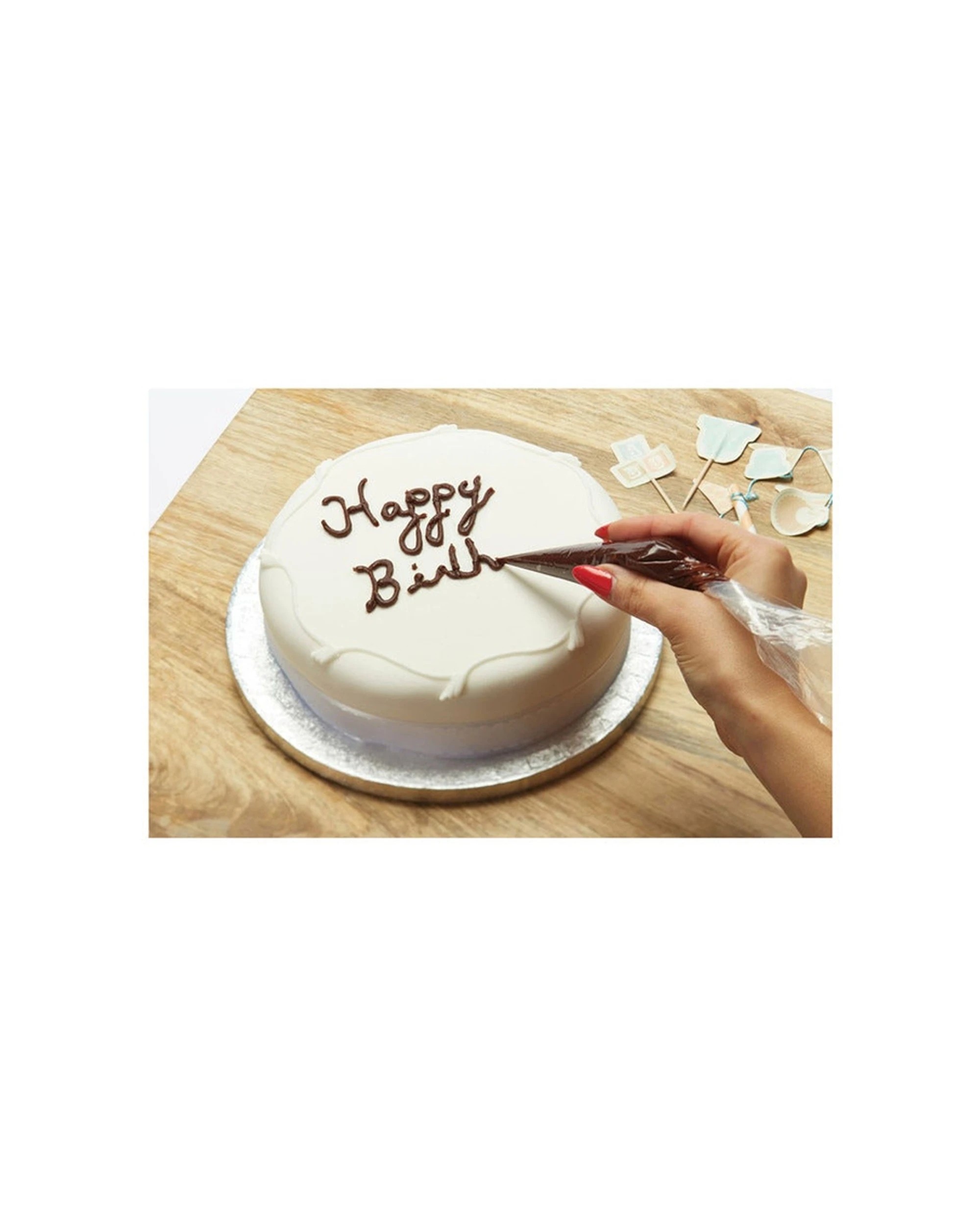 3 Mastercraft 20pc Durable Disposable Icing Bags Set Use With & Without Nozzle - White, 3 of 3