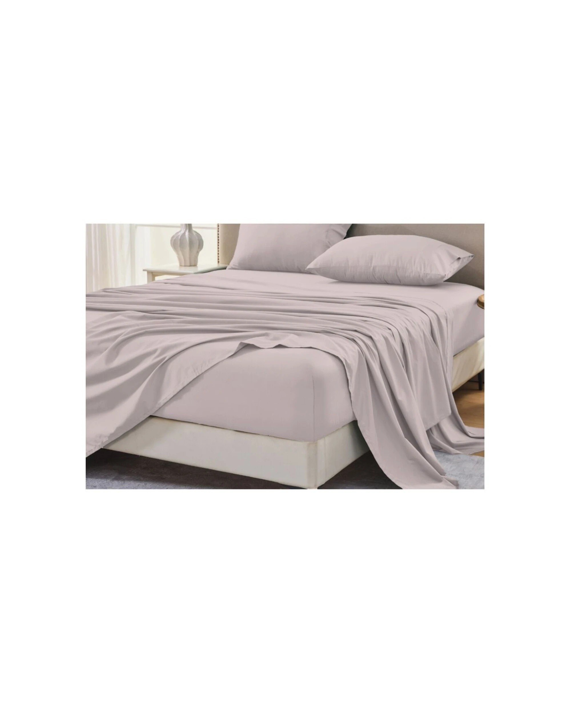 2 Grosvenor House Egyptian Cotton Sheet Set With Pillowcase 500TC - Super King Bed - Pink, 2 of 6