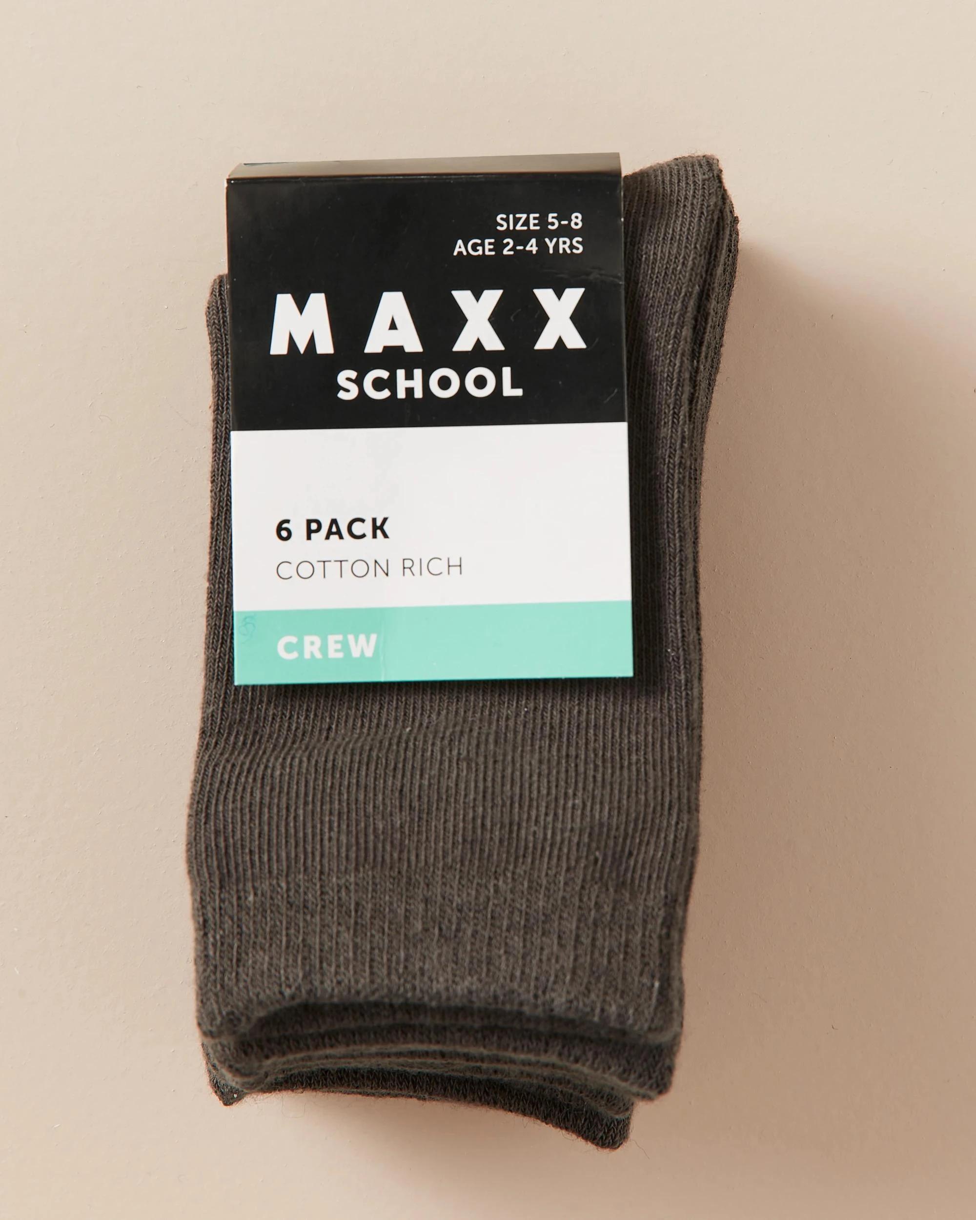 2 6 Pack Maxx School Crew Socks GREY, 2 of 2