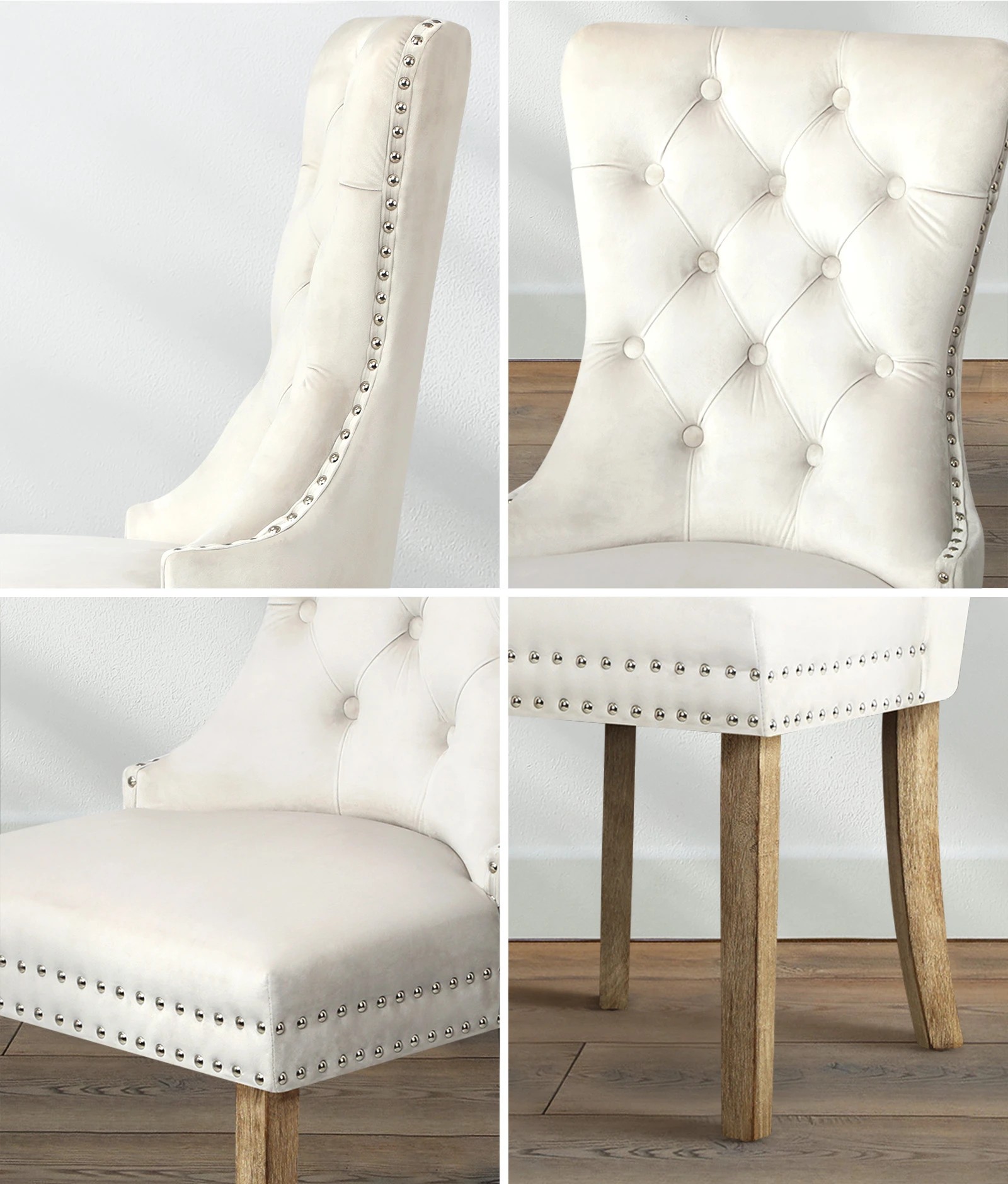 4 Oikiture 160cm Extendable Dining Table With 6pcs Dining Chairs Velvet
 - Multi, 4 of 8