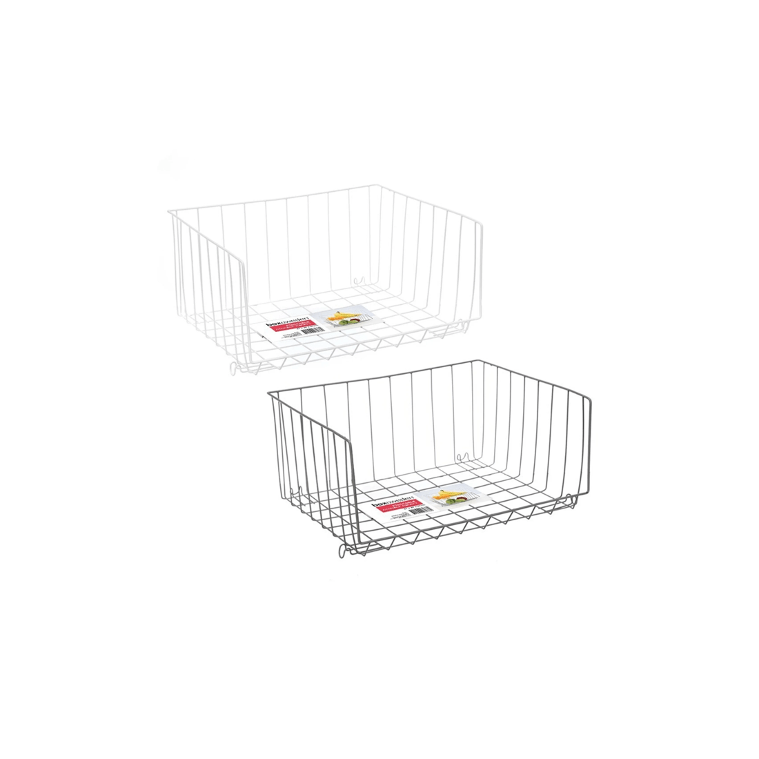 3 Boxsweden Wire Stackable Storage Basket 47x42x22cm
 - White, 3 of 3