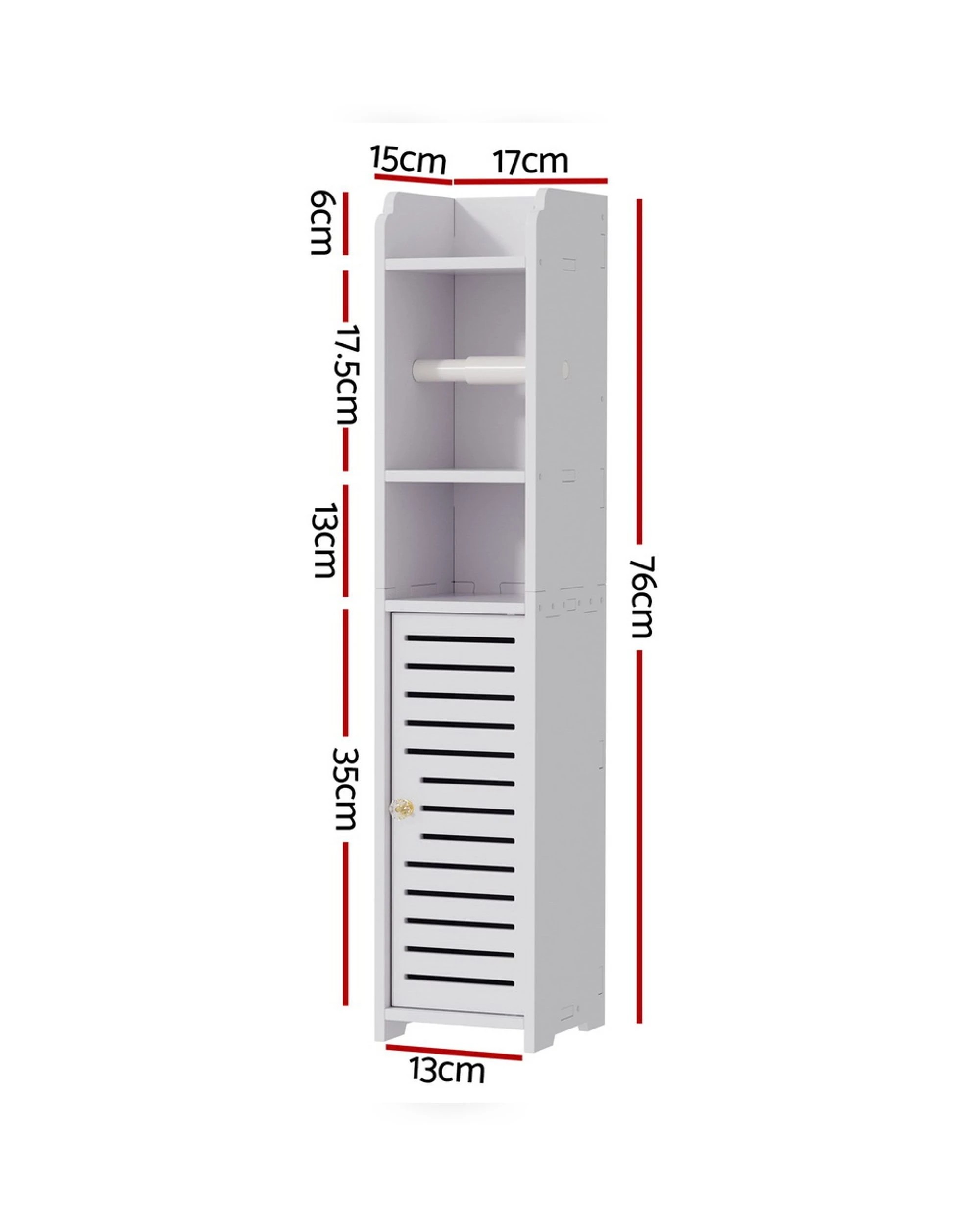 2 Artiss Bathroom Cabinet Toilet Roll Holder 76cm - White, 2 of 8