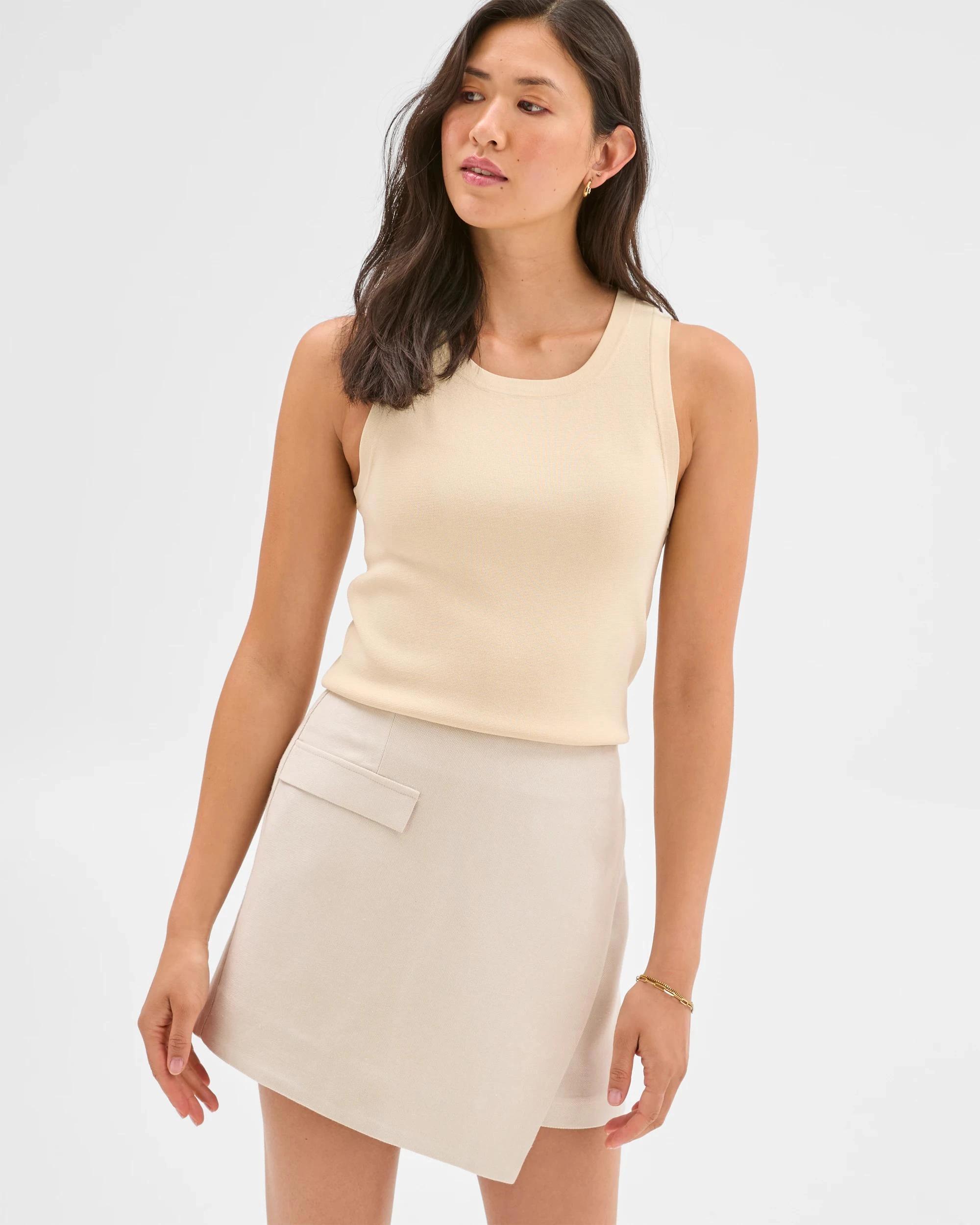 5 Textured Pocket Detail Mini Skort - Preview CREAM, 5 of 6