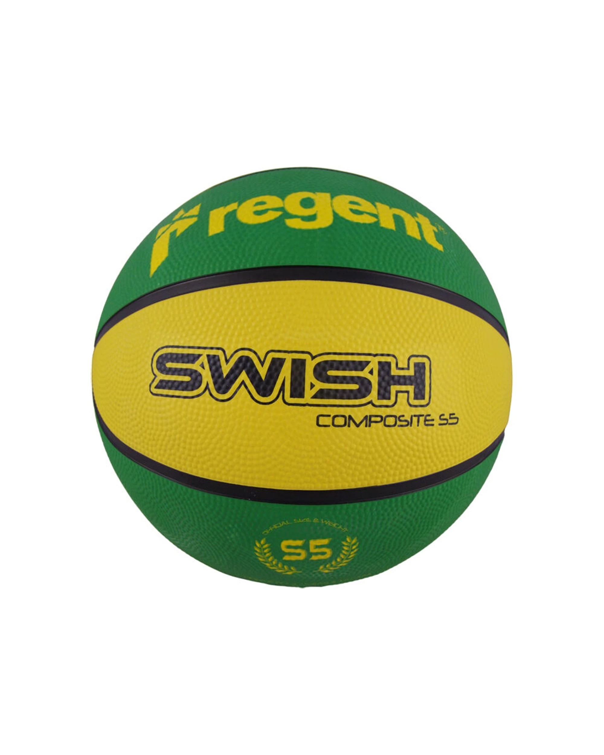 1 Regent Swish Indoor Outdoor Rubber Basketball Size 5 Durable Skill Level - Green, 1 of 2
