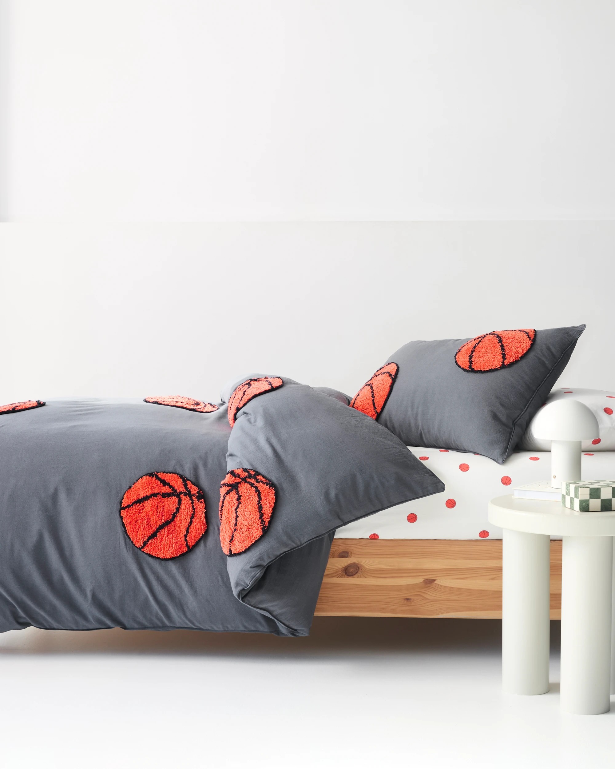 1 Target Bronny Textured Cotton Basketball Quilt Cover Set - Single Bed - Grey, 1 of 7