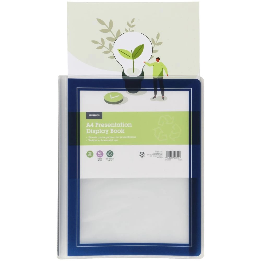 2 J.Burrows Presentation Display Book A4 Blue, 2 of 4