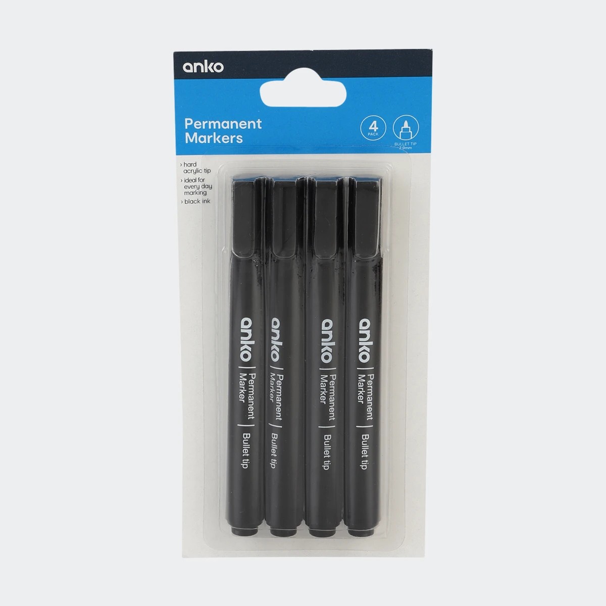 1 4 Pack Permanent Markers - Black, 1 of 4