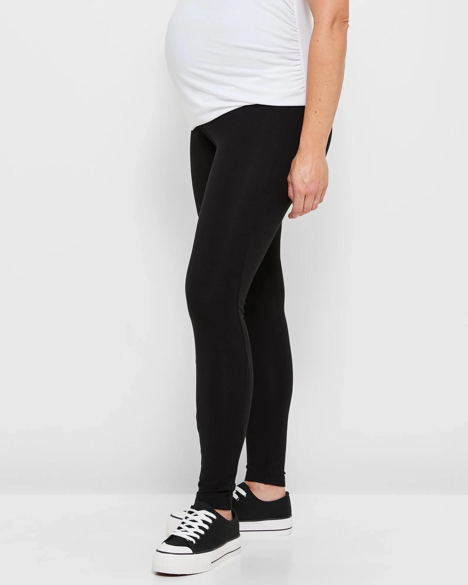 3 Target Maternity Australian Cotton Over The Belly Leggings BLACK, 3 of 5