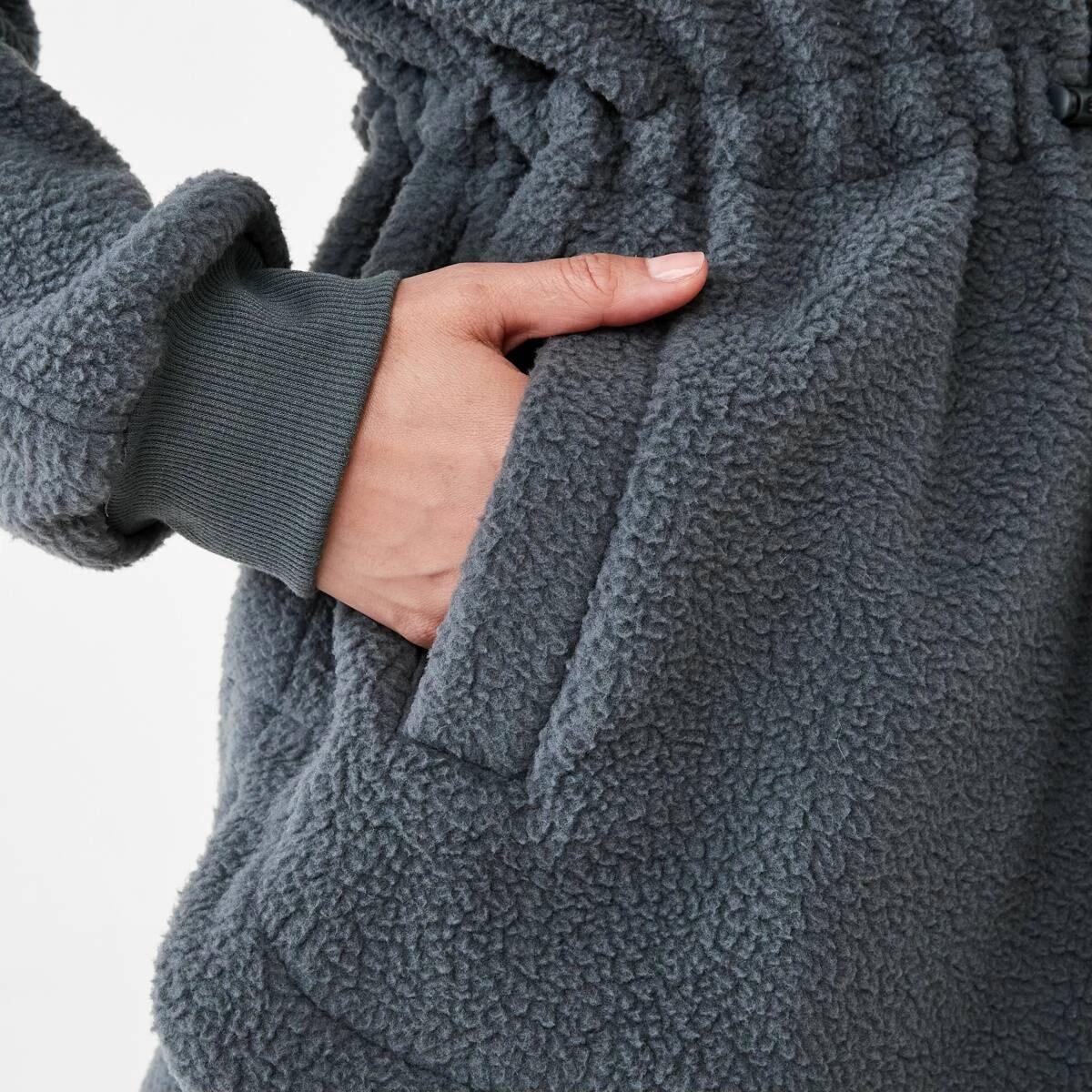 7 Active Womens Long Sleeve Teddy Outdoor Jacket HARMONY GREY, 7 of 7