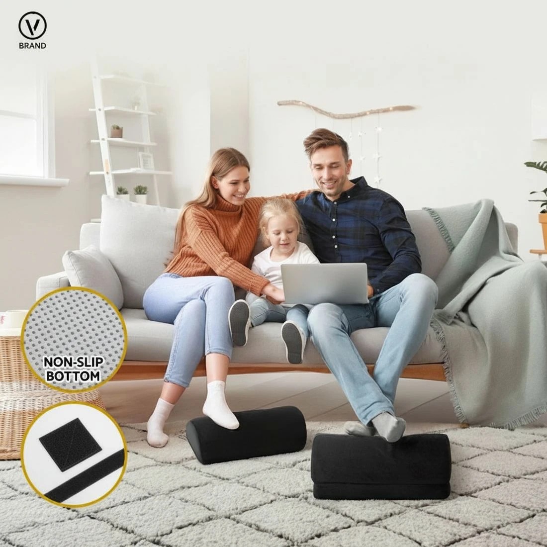 5 Giselle Memory Foam Footrest Cushion Adjustable Pillow - Black, 5 of 5