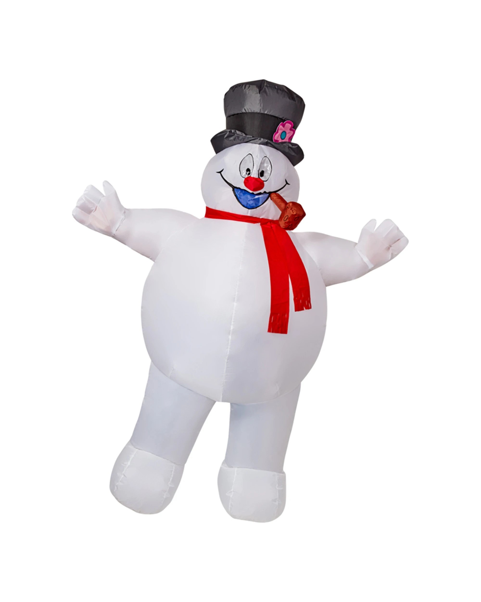 1 Frosty The Snowman Inflatable Costume Adult Christmas Dress Up Party Outfit - White, 1 of 2