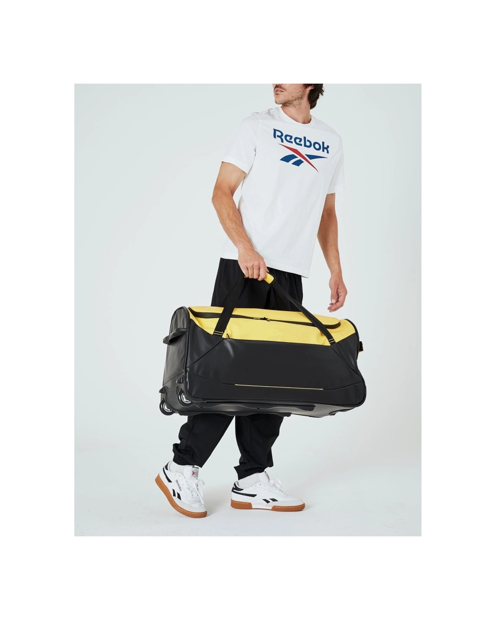 6 Reebok Road Runner Trolley Duffle Bag on Wheels Travel Luggage 72cm - Yellow, 6 of 6