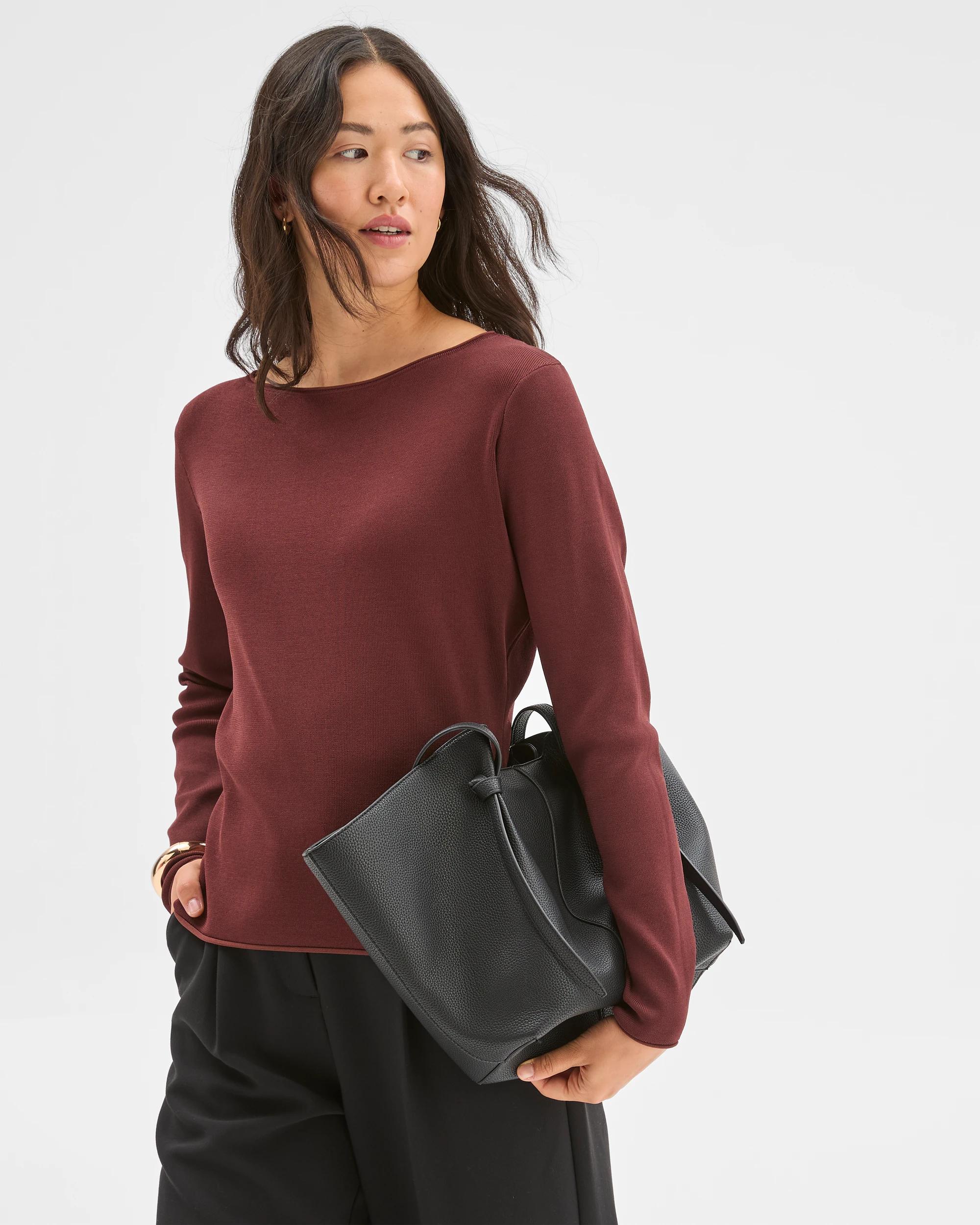 1 Preview Ultimate Long Sleeve Jumper RUM RAISIN, 1 of 6