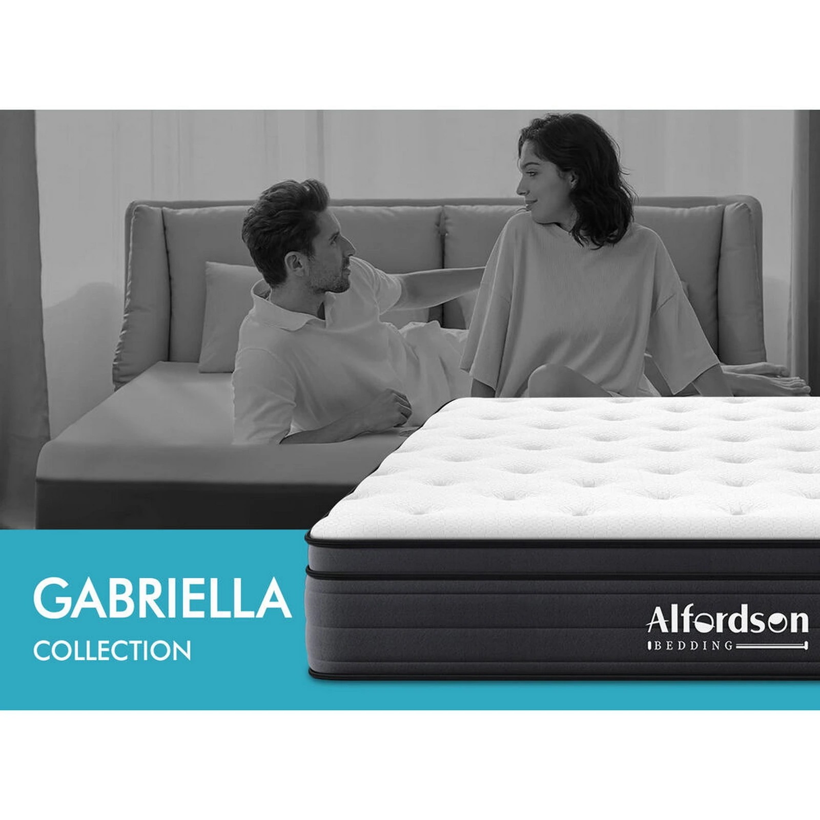 2 Alfordson Mattress Euro Top Spring Foam Bedding 23CM Medium Firm - Single Bed, 2 of 10