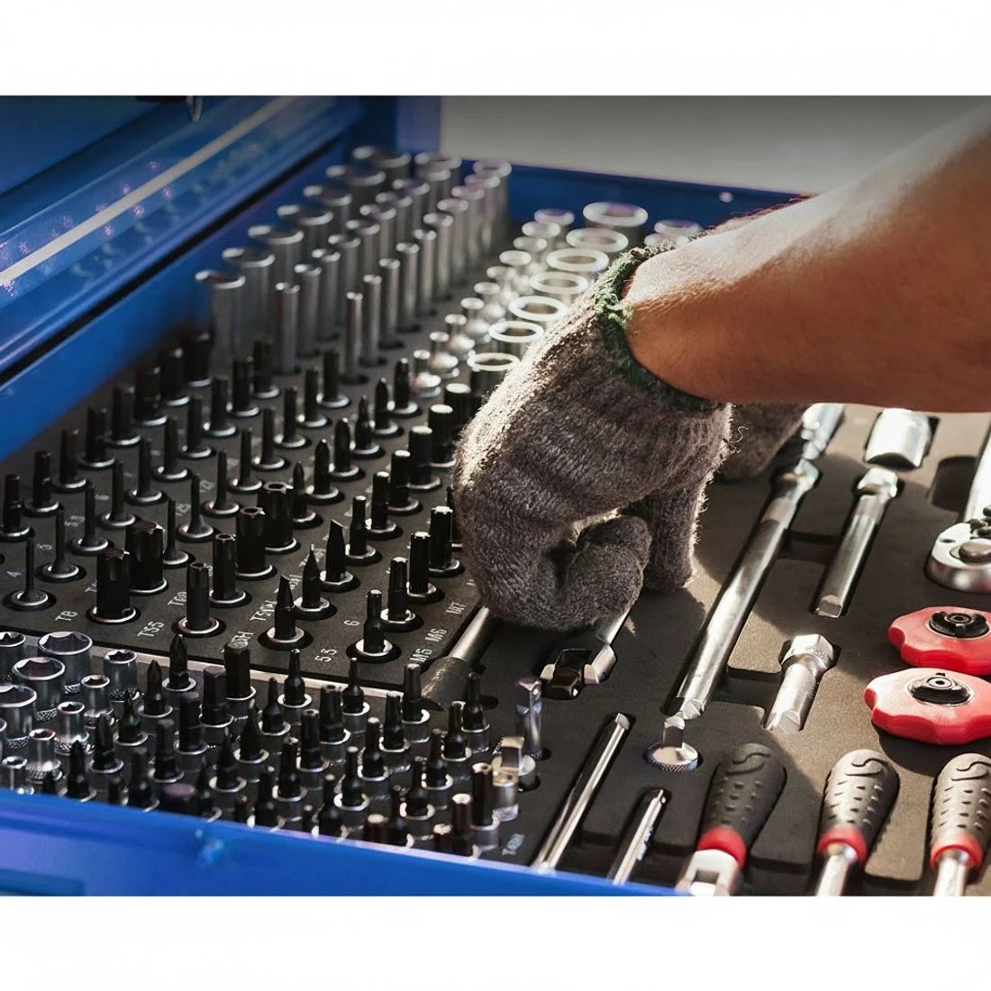 2 Giantz 9 Drawer Tool Box Cabinet Chest Toolbox Storage Garage Organiser - Blue, 2 of 5