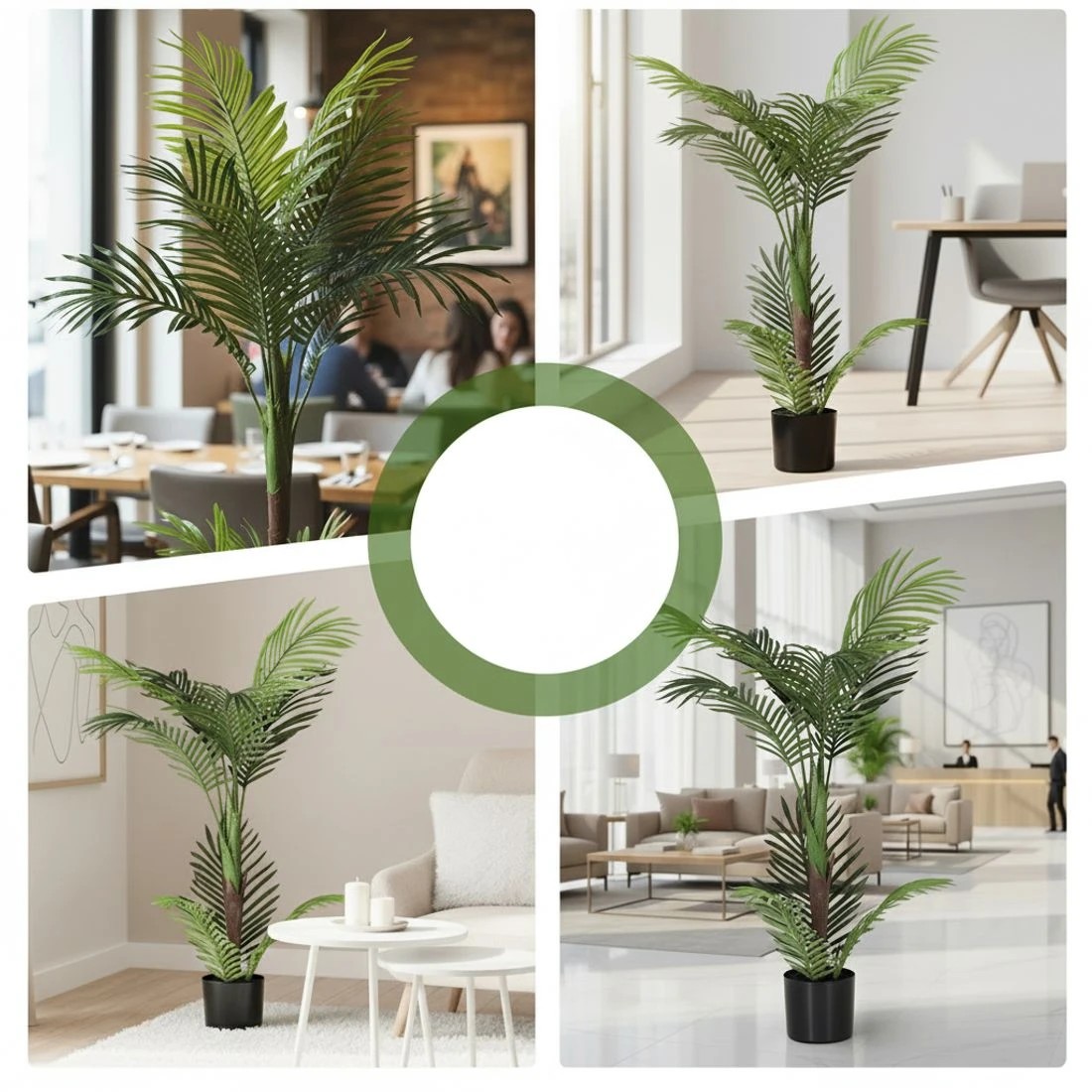 7 Artiss 100cm Artificial Palm Tree Faux Trees Indoor Decor Artificial Plants Lifelike Plant - Green, 7 of 9