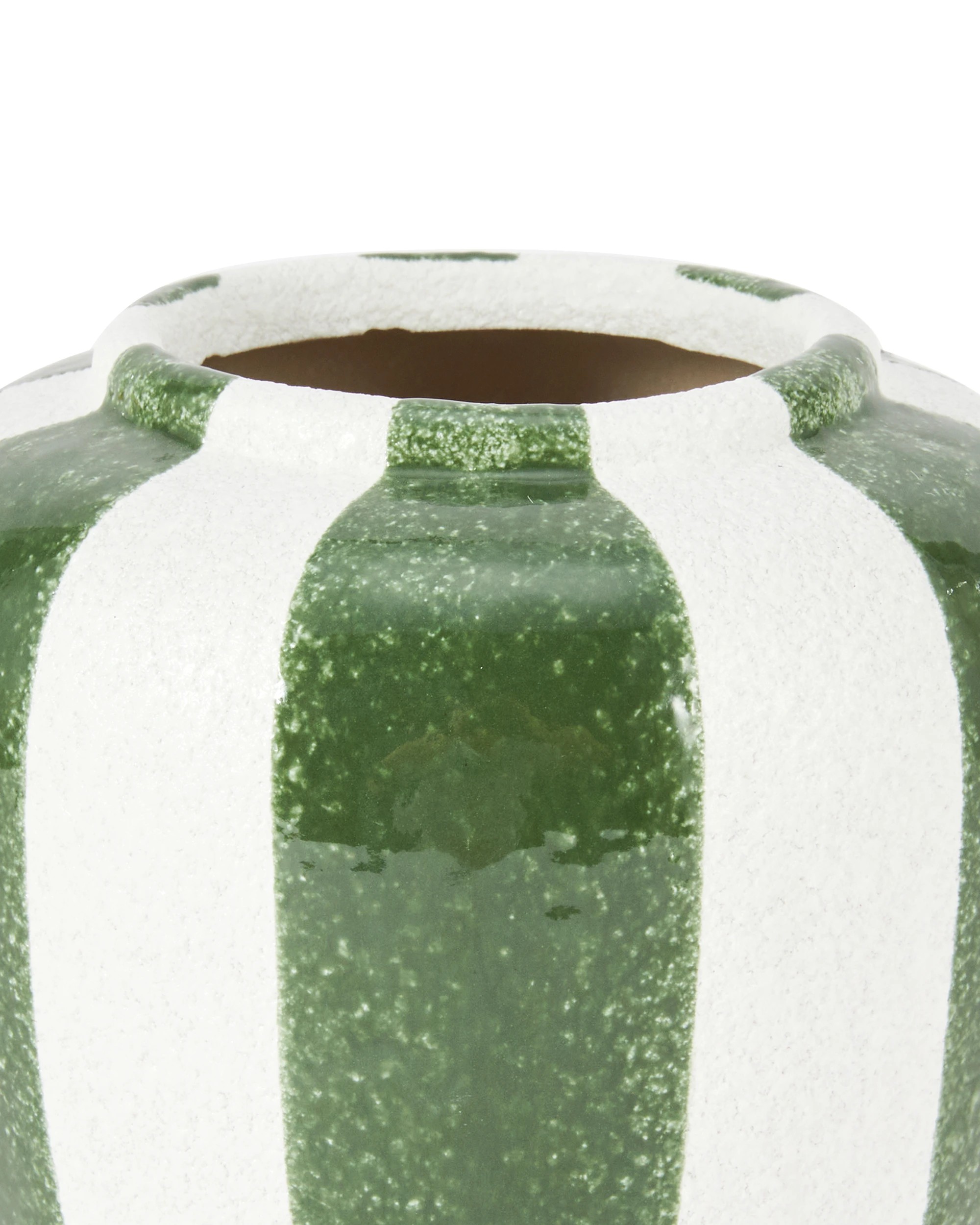 4 Green Wide Stripe Ceramic Vase, 4 of 5