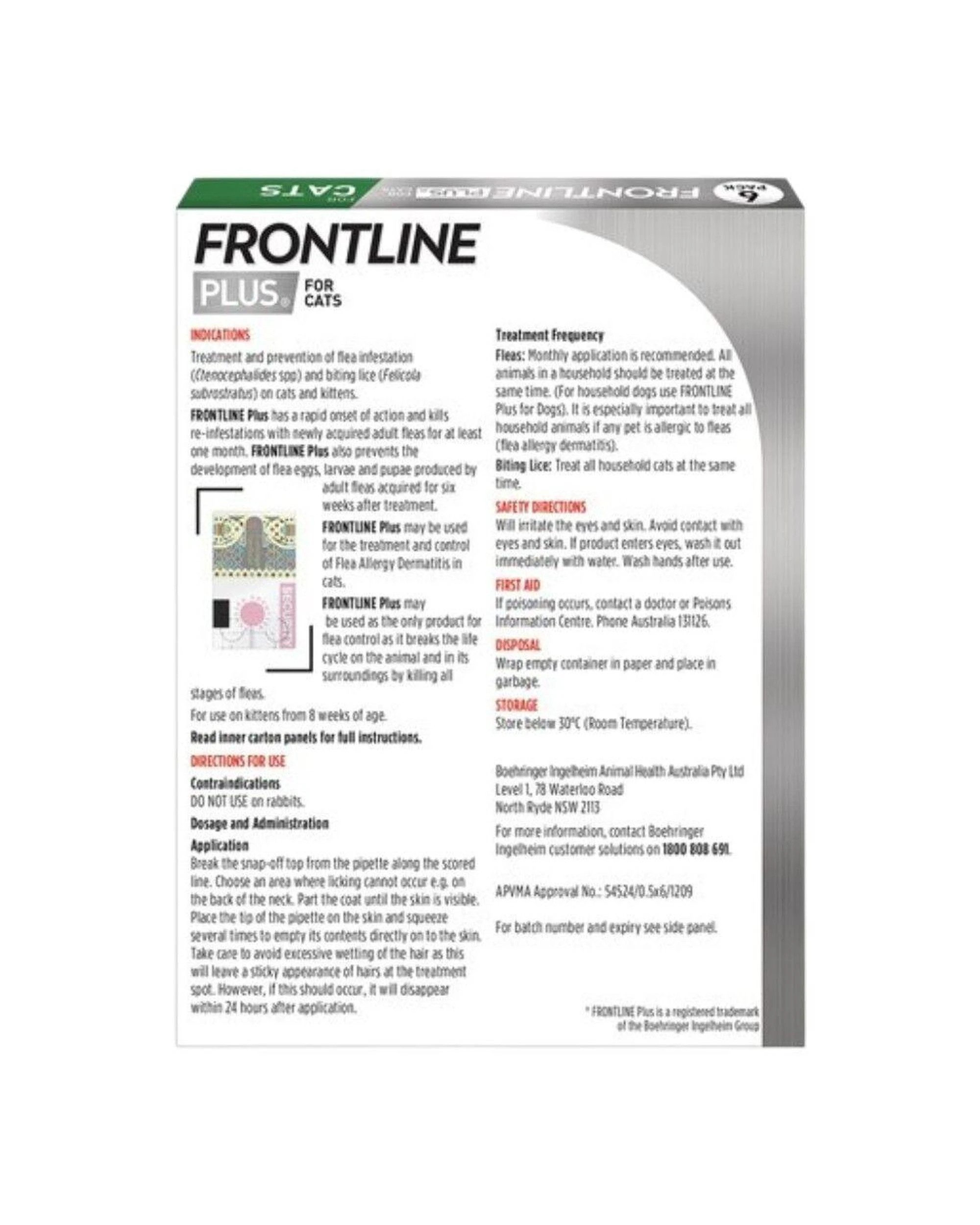 2 Frontline Plus For Cats 6 Pipettes, 2 of 5