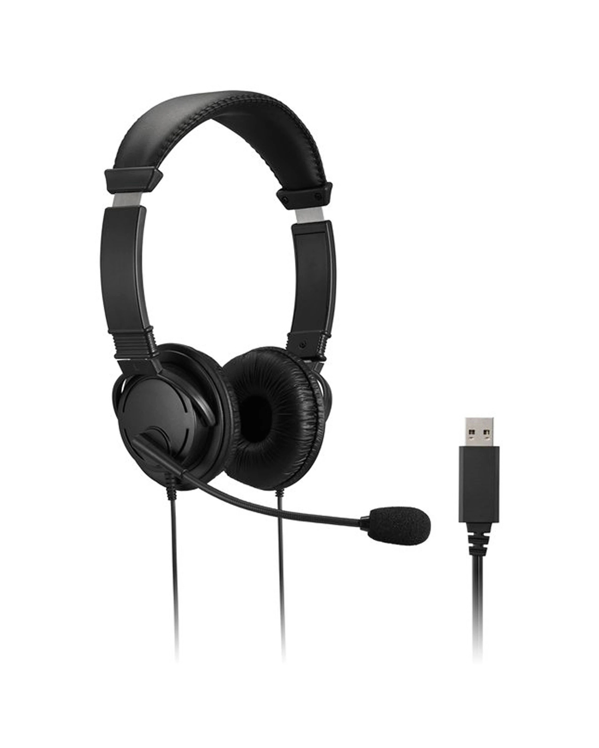 1 Kensington USB Mono Hi-Fi Headphones USB Headset Noise Cancelling Microphone
 - black, 1 of 9