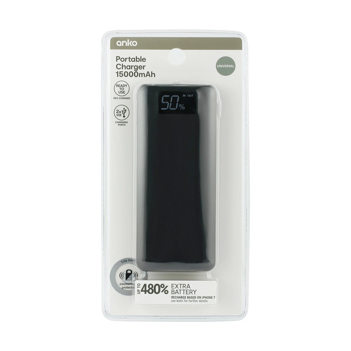 2 Portable Charger Dual Port - 15,000mAh, 2 of 3