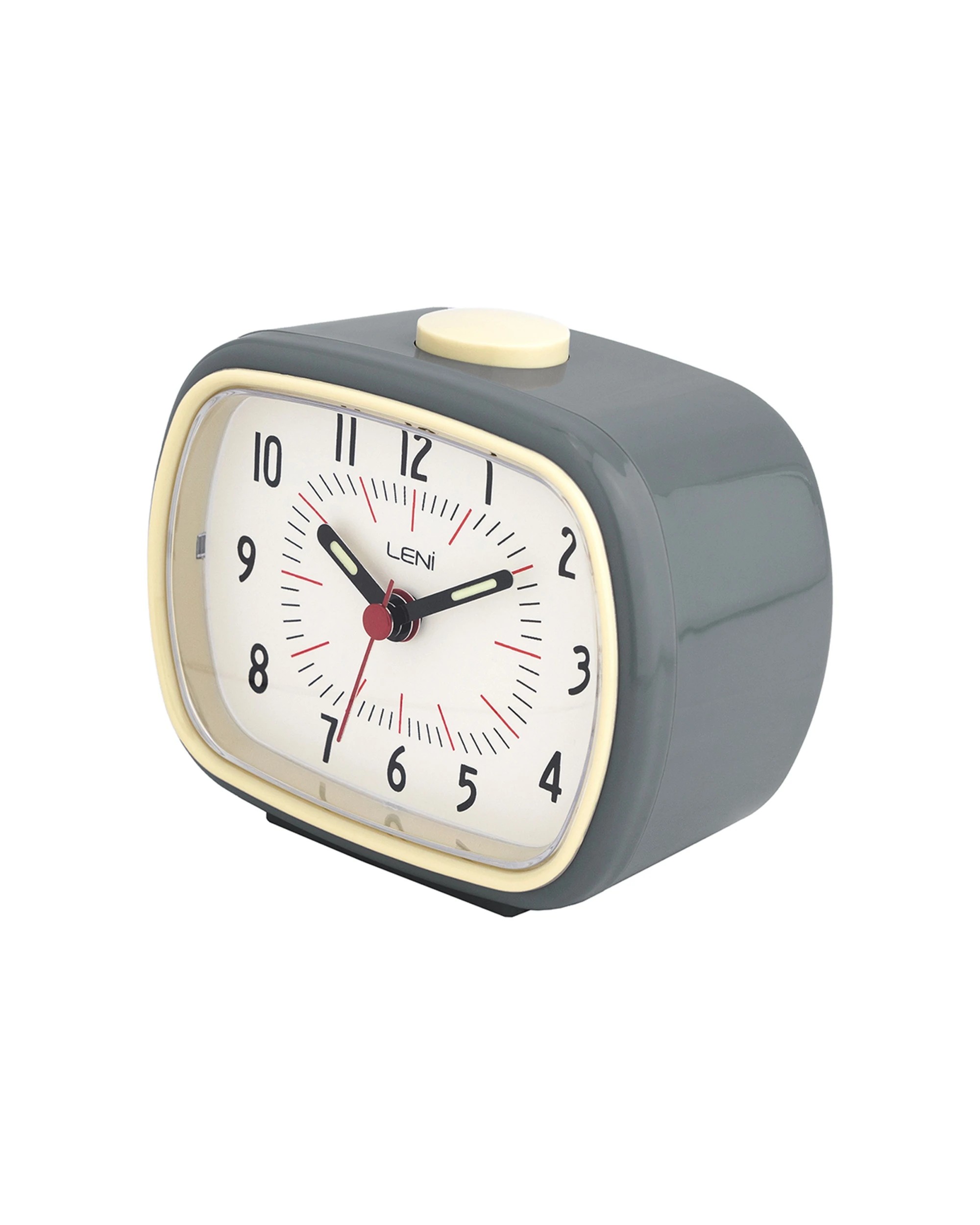 2 Leni Retro 9cm Alarm Clock Luminescent Hands Audible Beep-Beep Alarm - Grey, 2 of 7