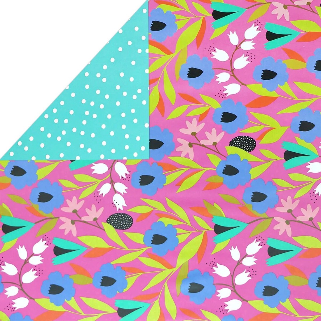 1 Hallmark Double-Sided Gift Wrap Roll - Contemporary Floral, 1 of 3