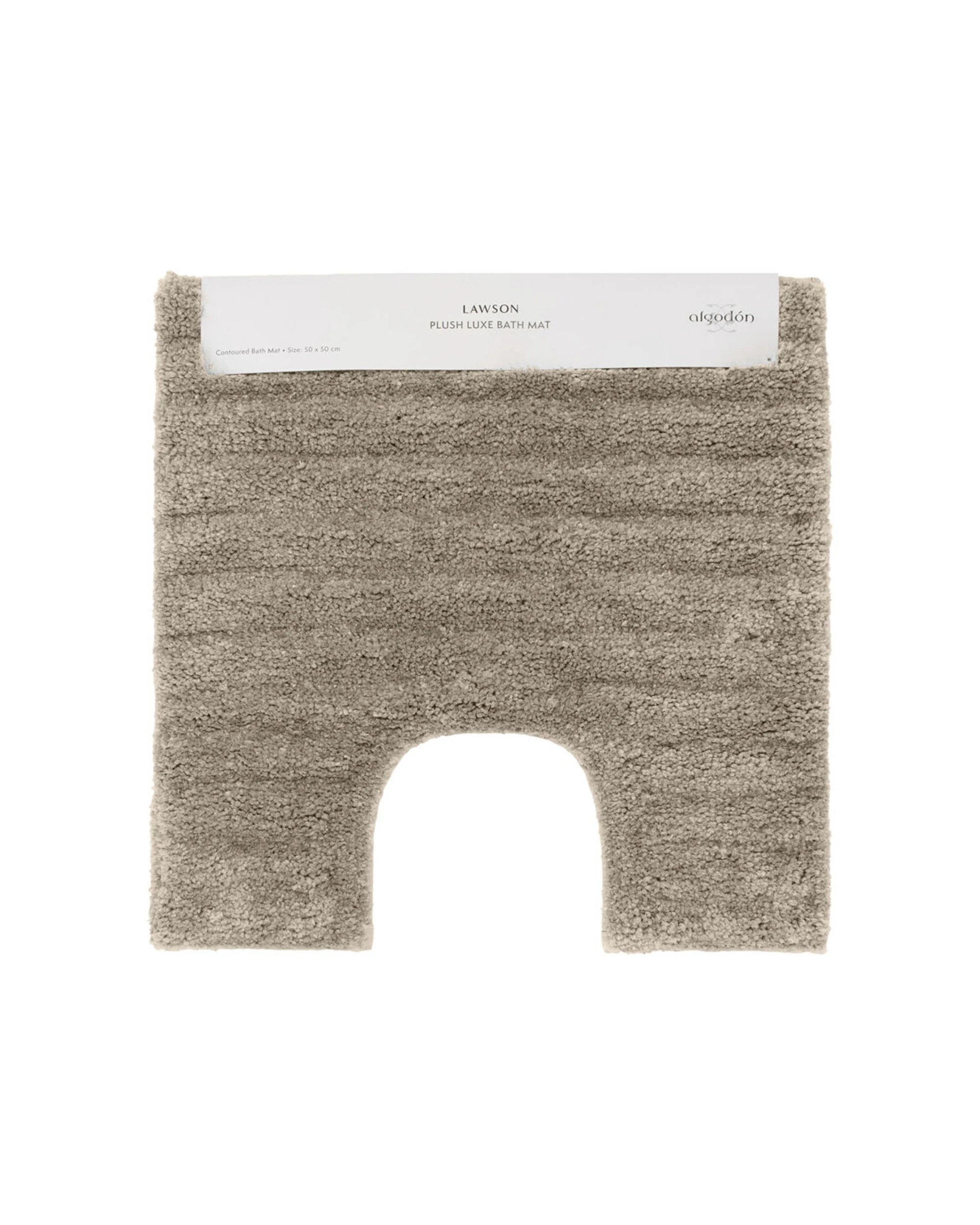 2 Algodon 2PC Lawson Plush Bath Runner Non-Slip Mat Set Taupe - Beige, 2 of 4