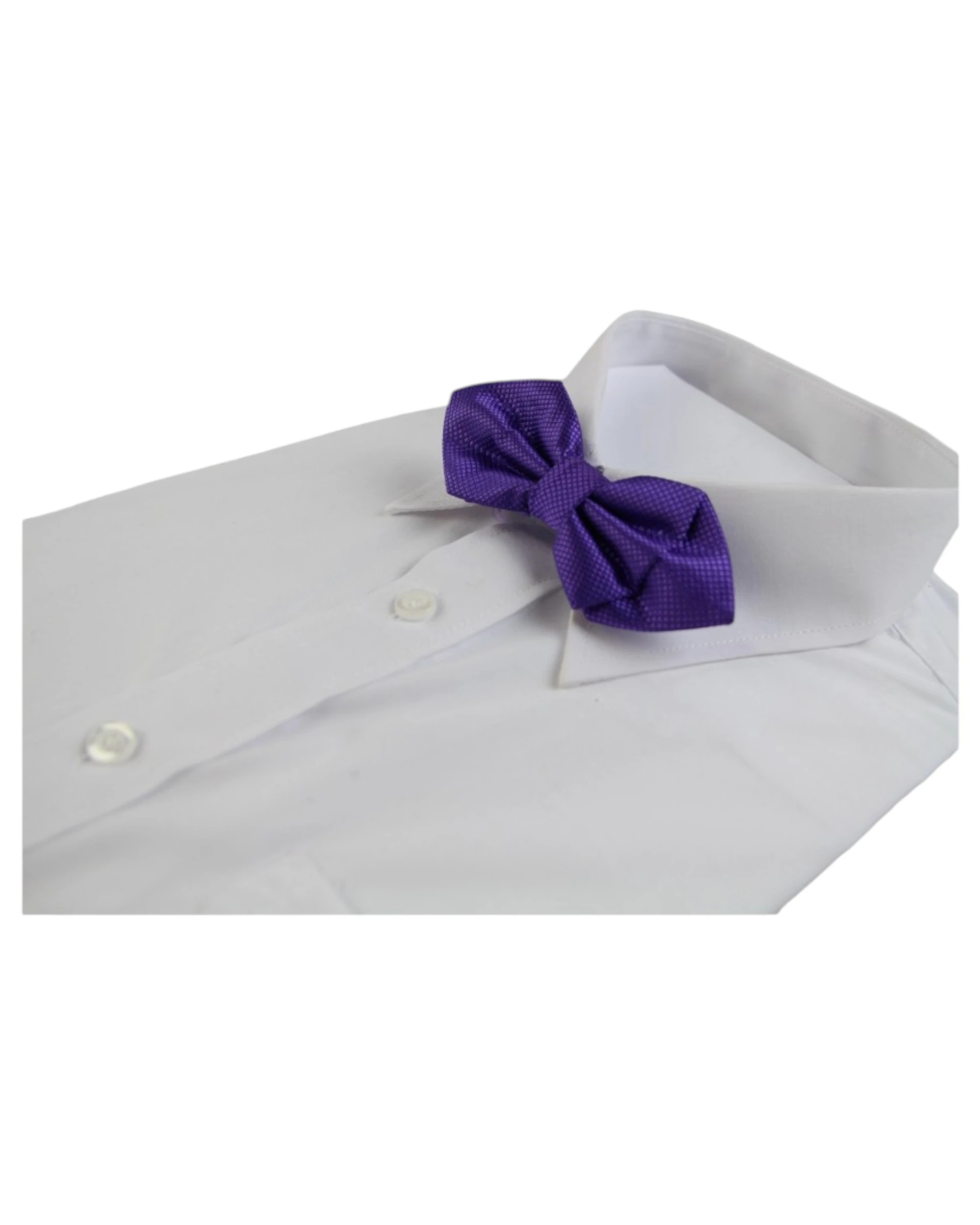 1 Zasel Mens Dark Purple Diamond Shaped Checkered Bow Tie, 1 of 2