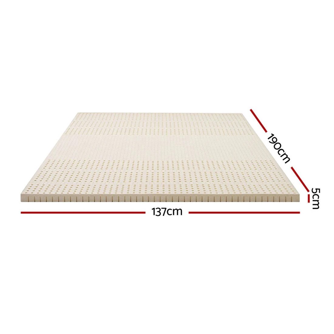 2 Giselle Bedding Latex Mattress Topper 5cm Double - White, 2 of 8
