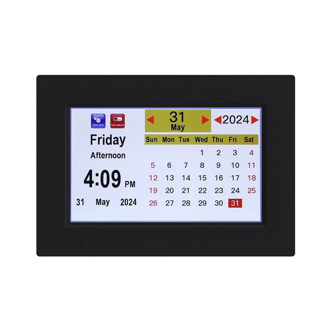 4 Artiss 8" Digital Day Clock Calendar Alarm - Black, 4 of 7