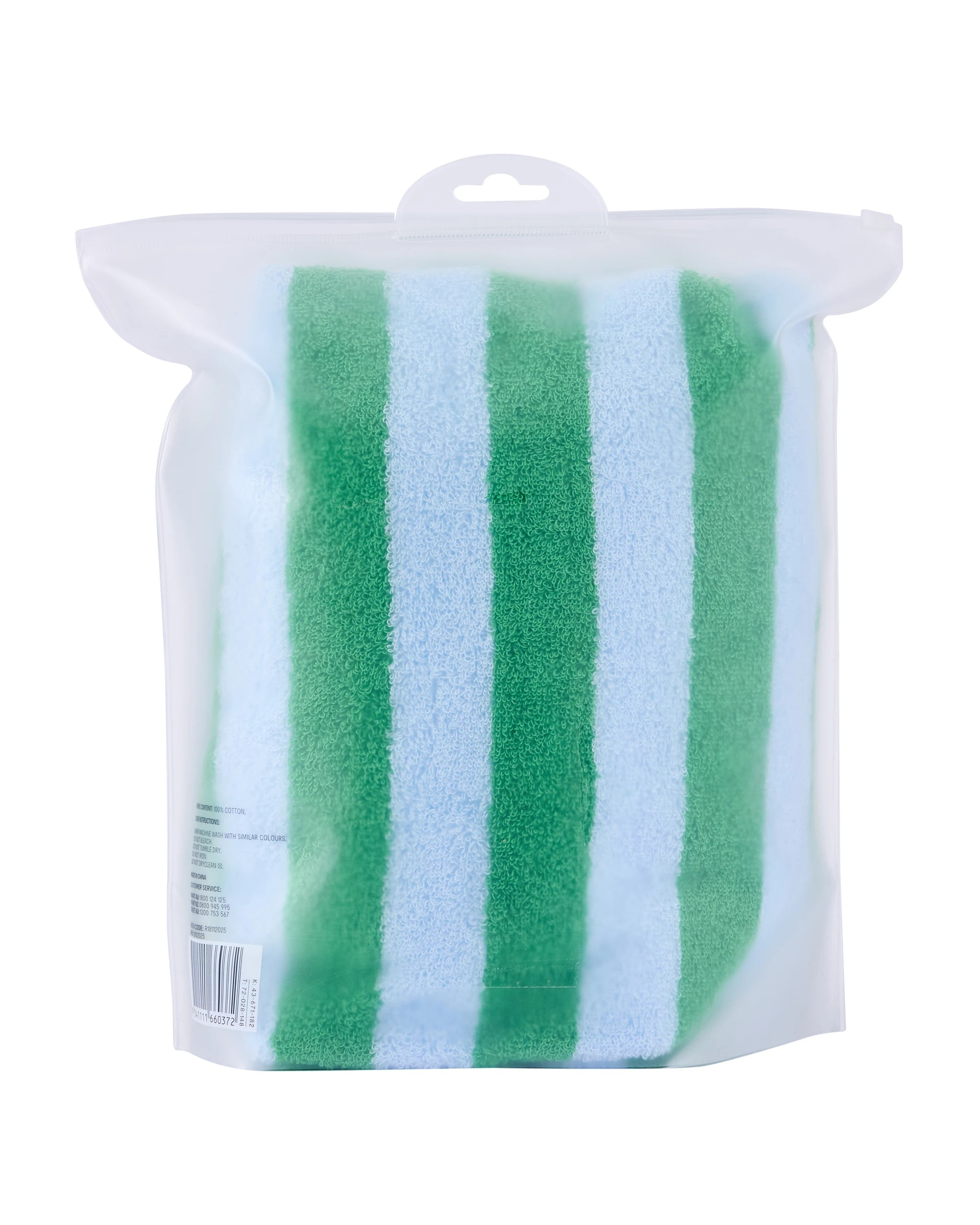 5 OXX Bodycare Cotton Body Wrap Towel - Blue and Green, 5 of 5