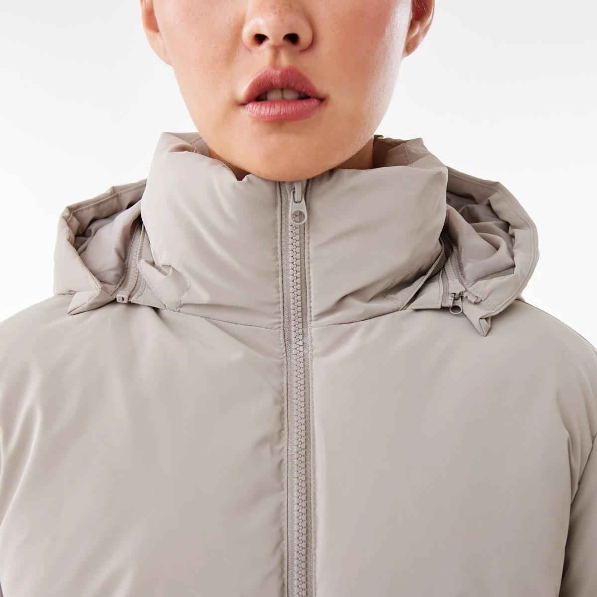 6 Active Womens Mid Length Puffer Jacket Porp Gry, 6 of 8