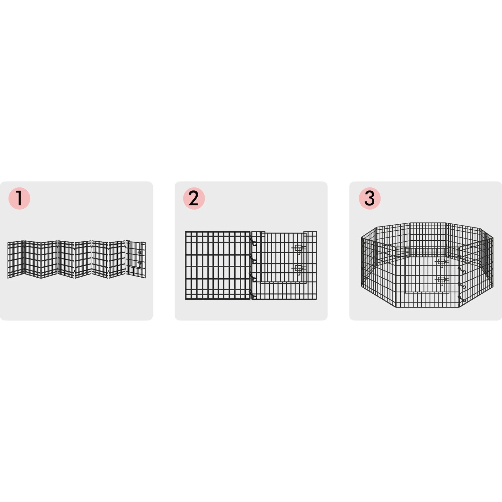 6 Beastie Dog Playpen Pet Cage Fence 8 Panel Enclosure Metal Puppy Pen 36" - Black, 6 of 6