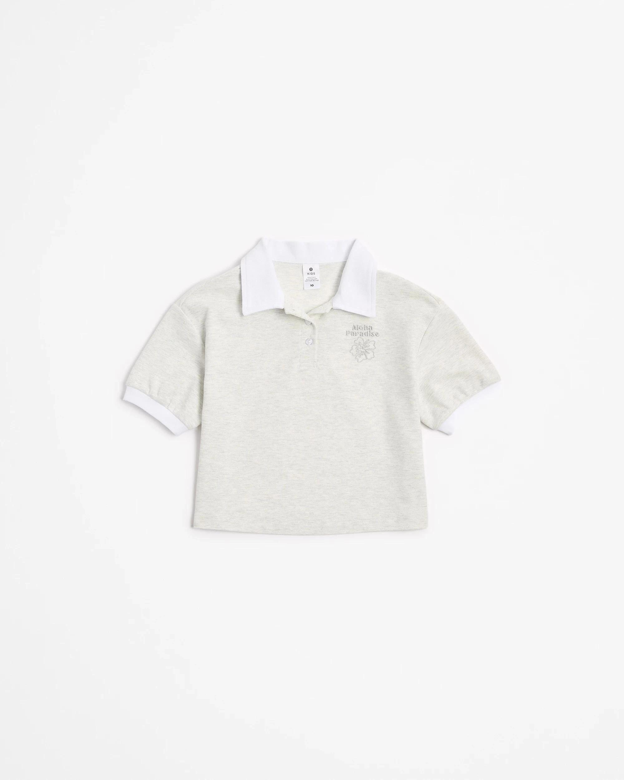 4 Target Australian Cotton Blend Polo Top GREY, 4 of 5