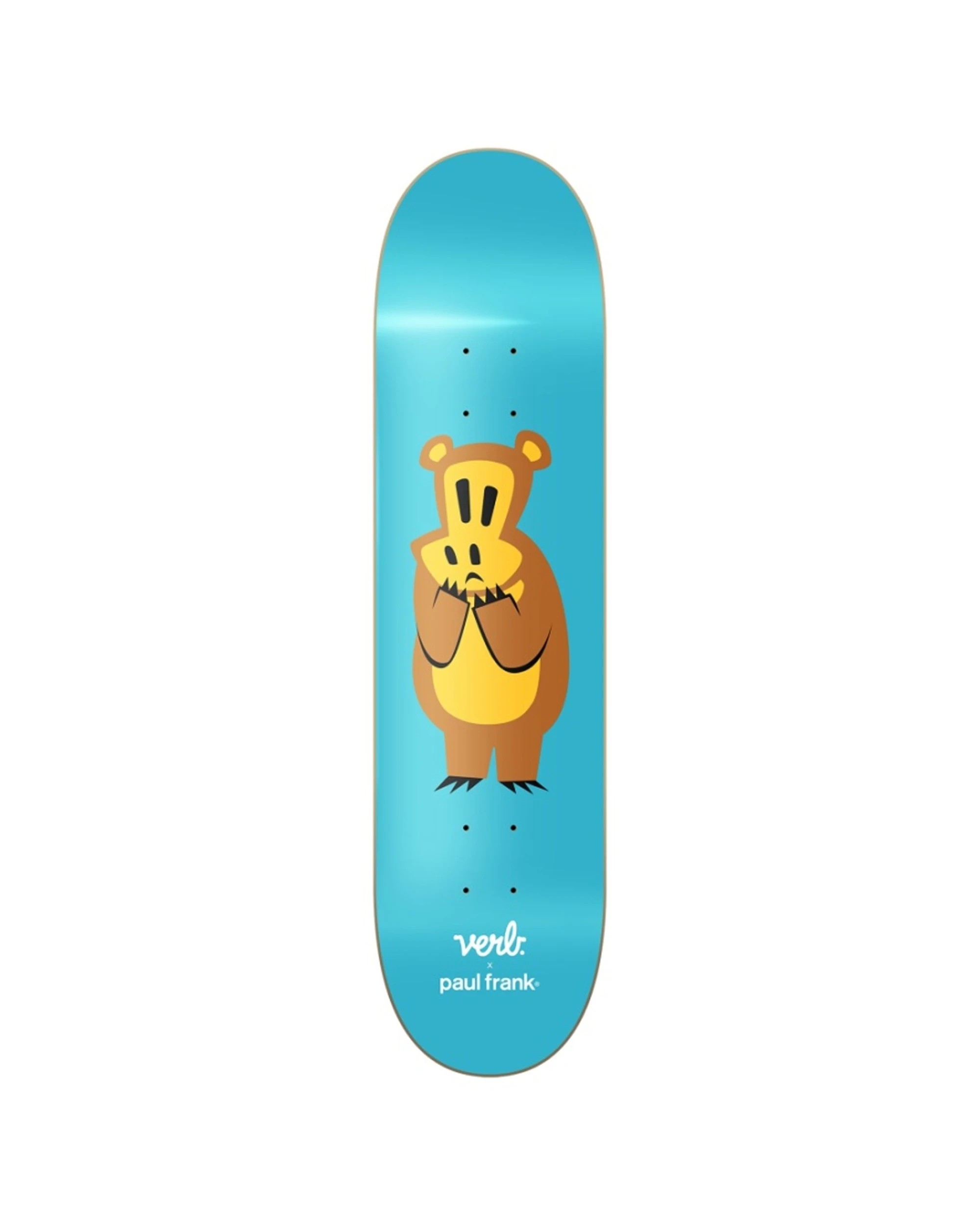 1 Verb. X Paul Frank Skateboard Deck Worry Bear 8.25 Inches - Multi, 1 of 1