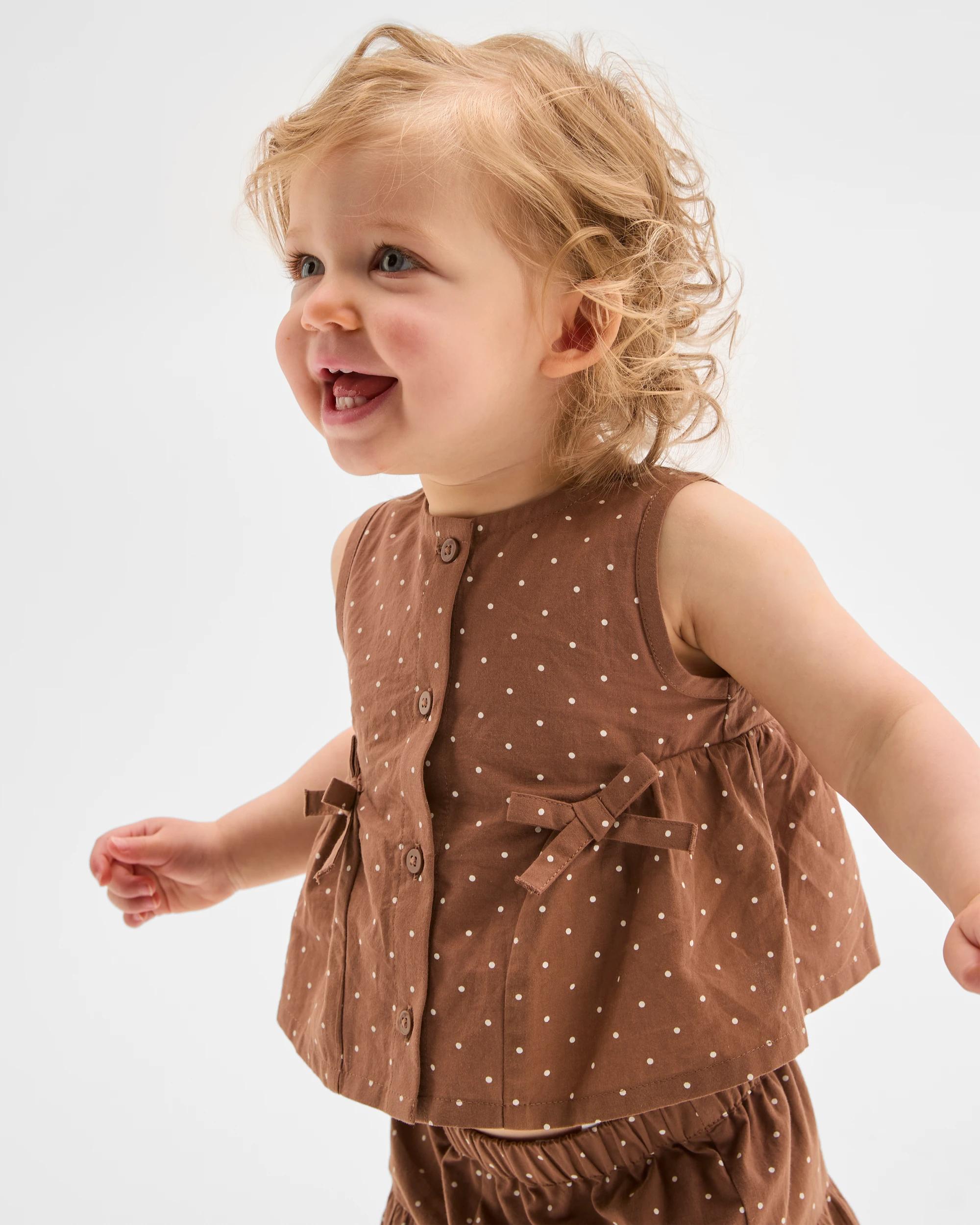 4 Target Baby Baby Woven Sleeveless Top and Wide Leg Pants Set POLKA DOT, 4 of 7