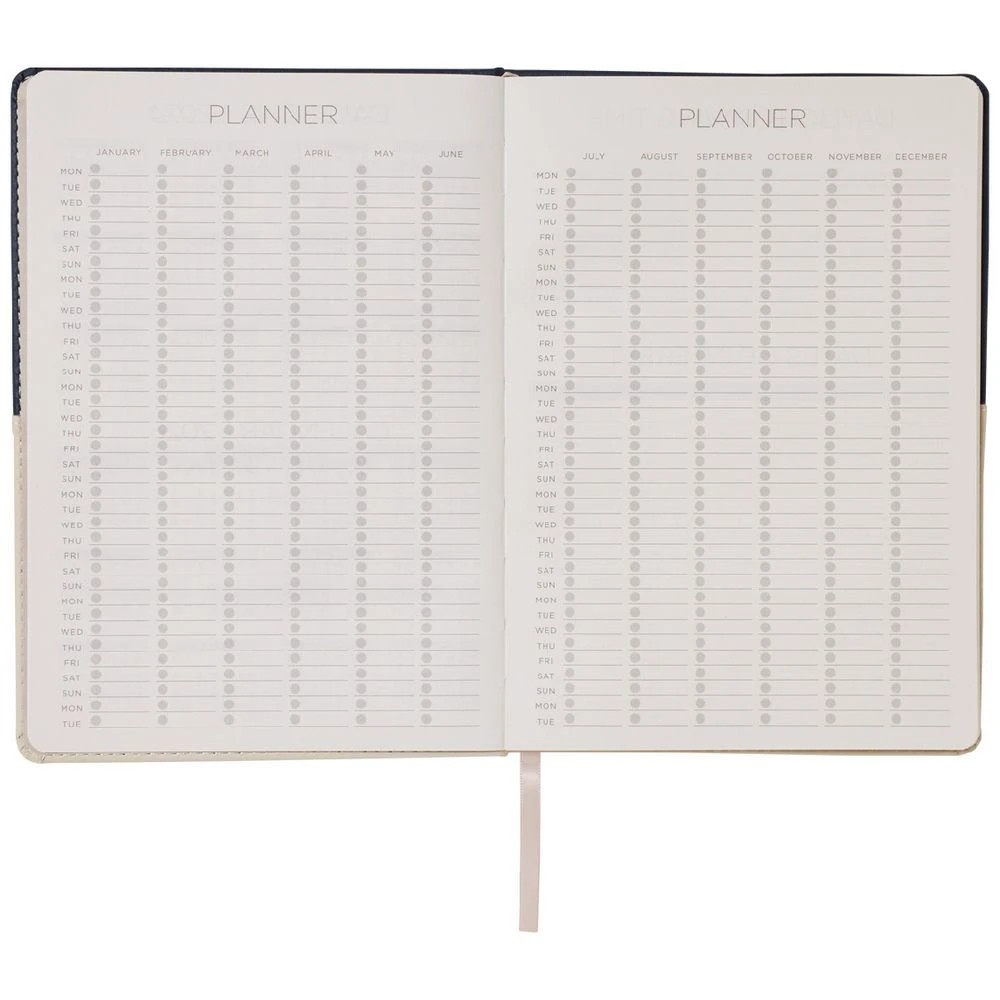 5 Otto A5 Week to View Two-tone Undated Diary 65 page Neutral, 5 of 7